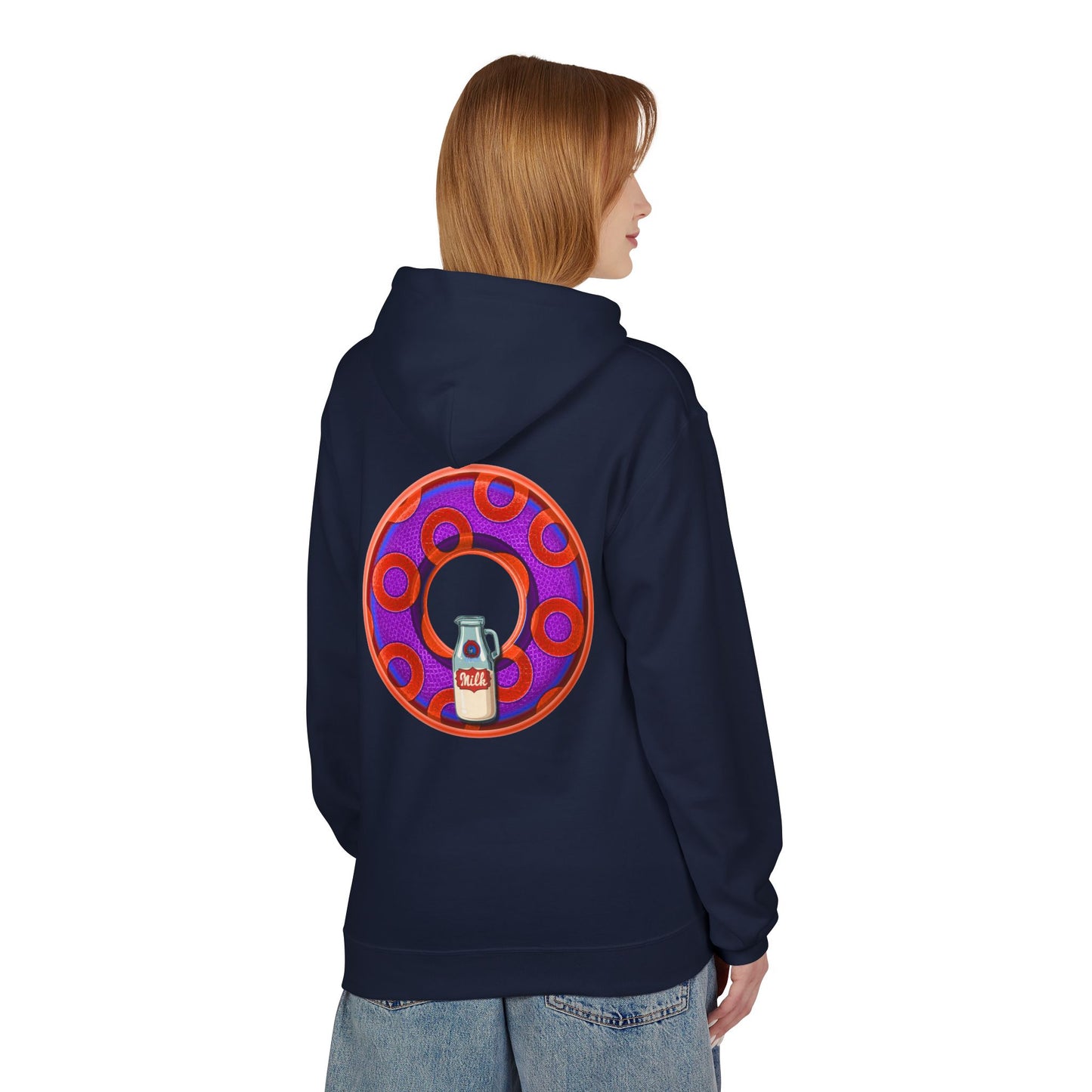 Fleece Harry Hoodies [Midweight Soft-style] - "Wooked Cream Dairy - YEMSG Donut" - blue/blue rustic paradox donut - variant 6