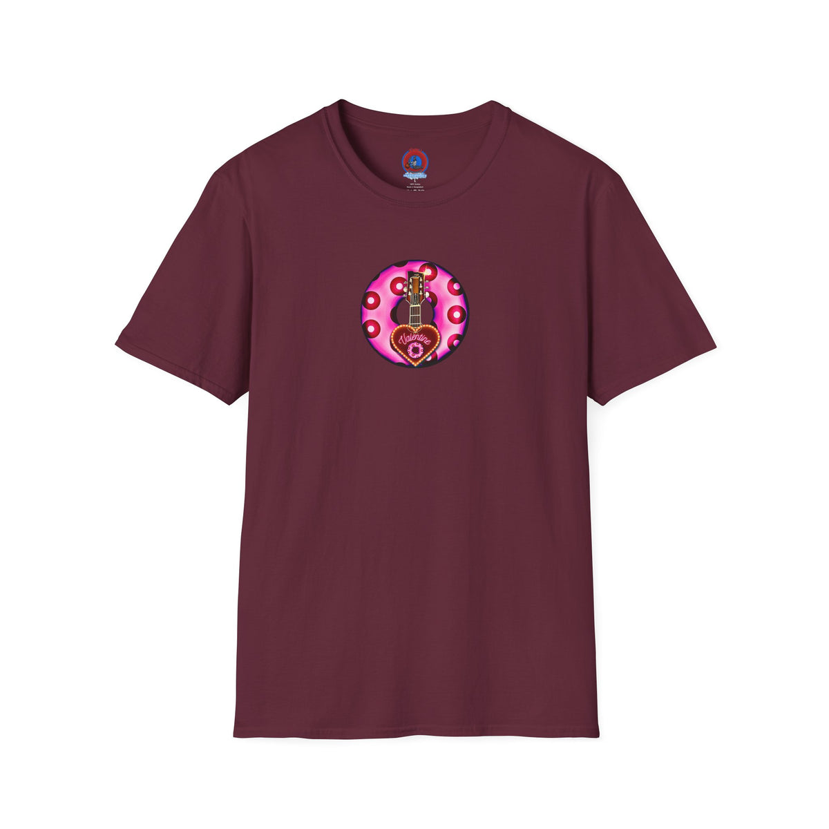 Classic Donut Tee - Unisex Soft-Style - "Would You Be My Donut?" - paradoxical bubblegum pink/red donut - variant 2