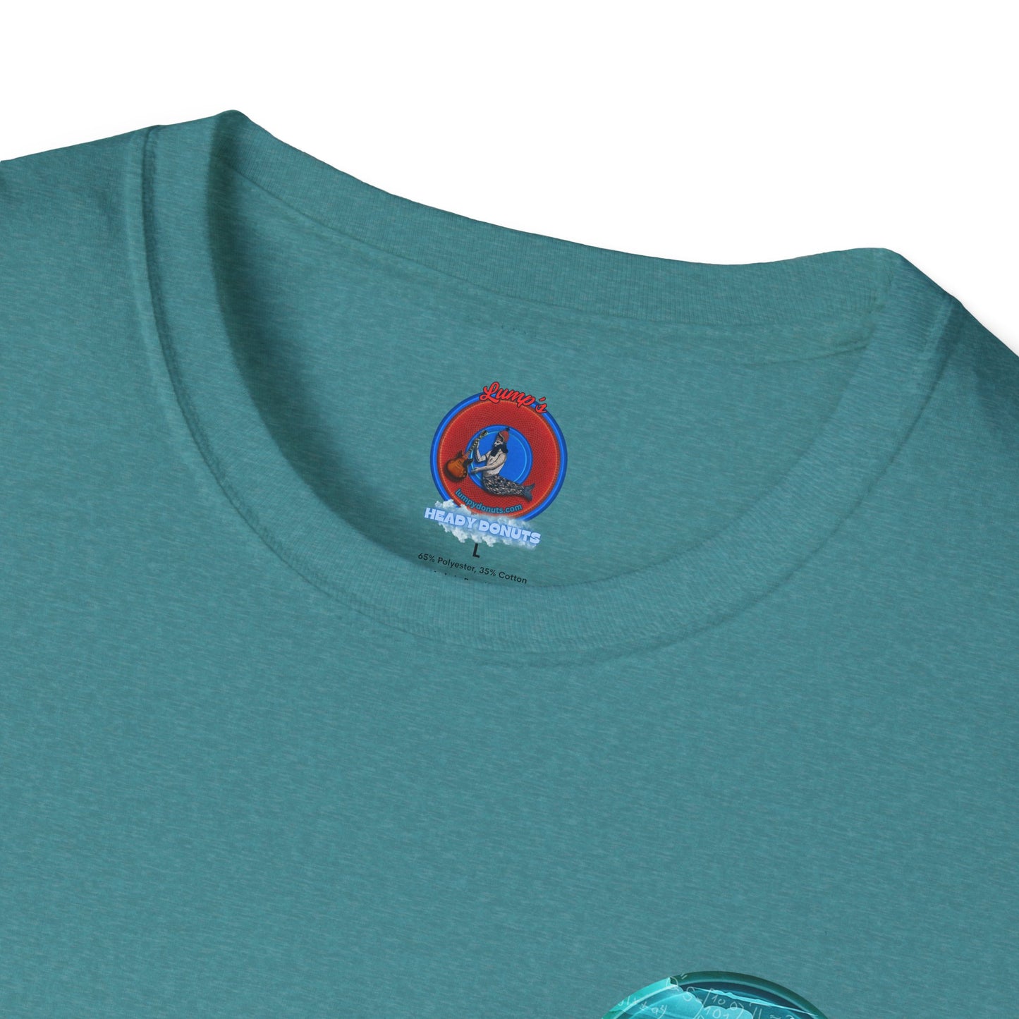 Classic Donut Tee - Unisex Soft-Style - "The Equating Donut " - series 1.0  - teal donut