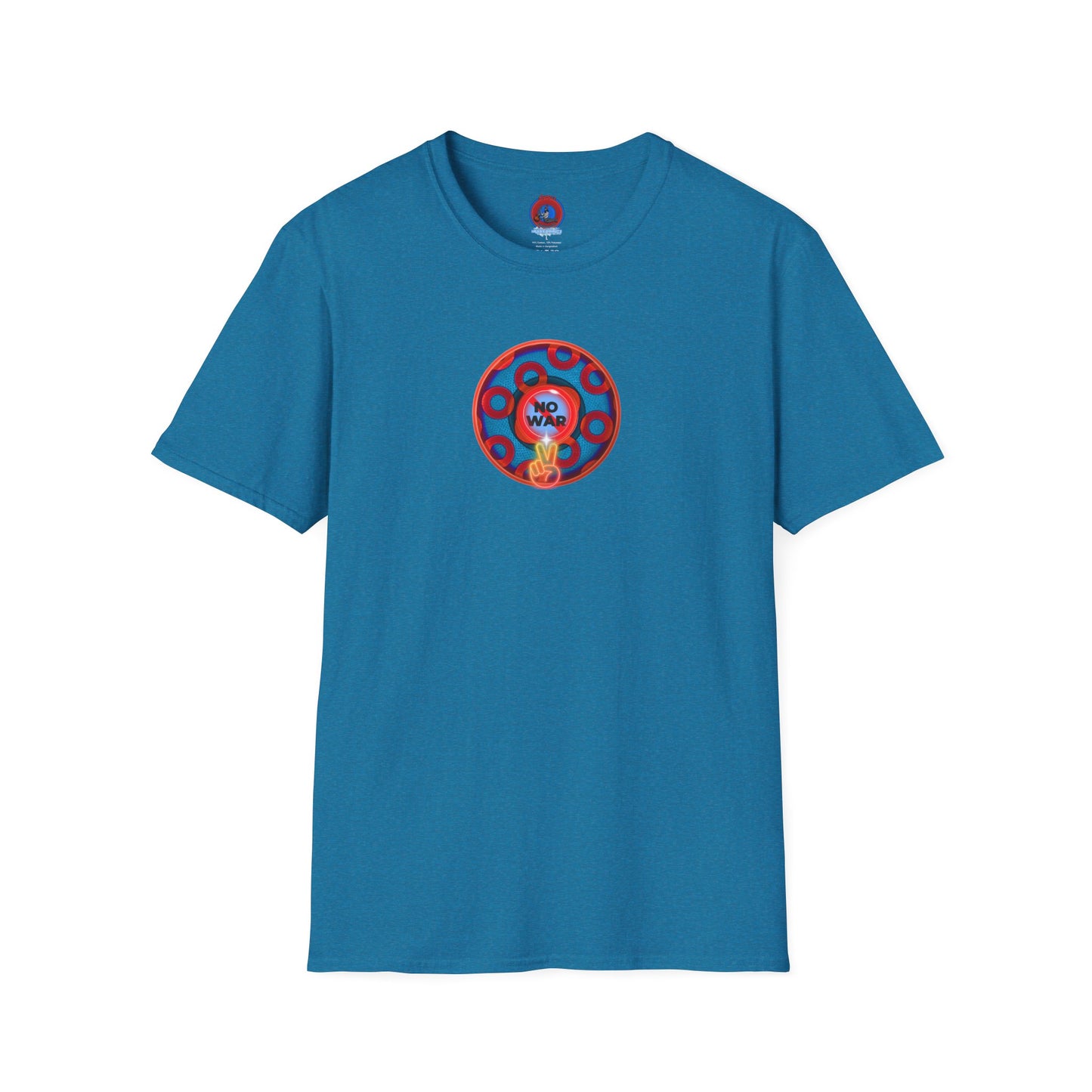 Classic Donut Tee - Unisex Soft-Style - "Peace of My Donut?" - blue/red rustic paradox donut