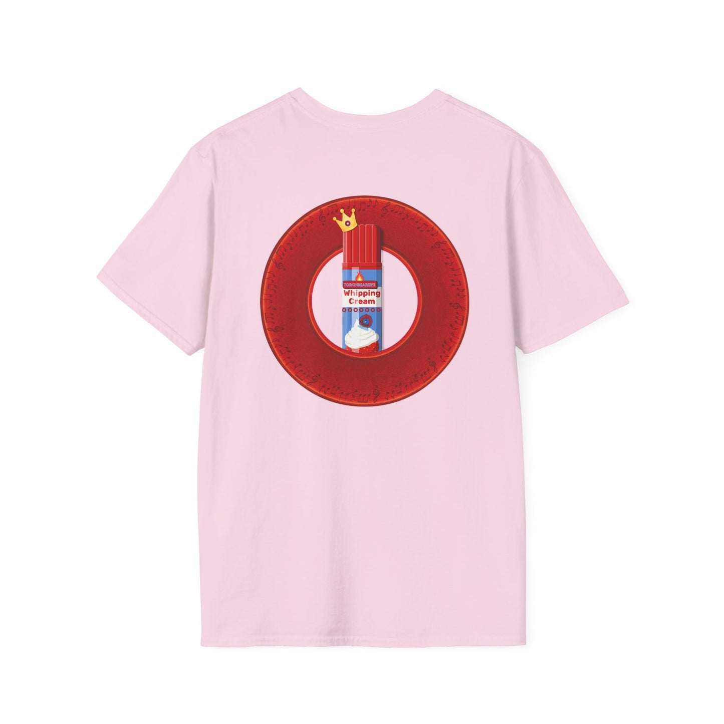 Classic Donut Tee - Unisex Soft-Style - "Princely Wooked Cream in a Can - YEMSG Donut " - vivid red donut