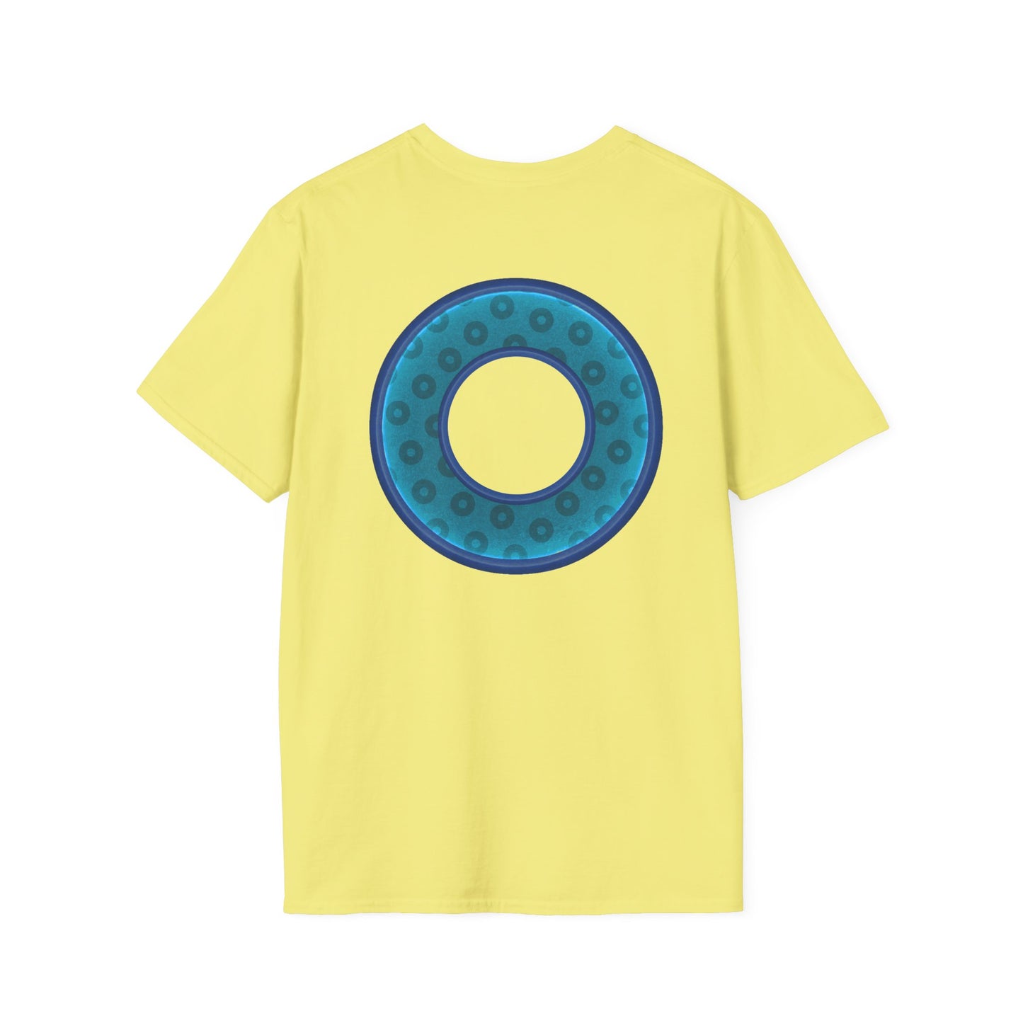 Plain Donuts/Unisex Soft-Style - "Plain Wide Mouthed Paradoxical Donuts" - aquamarine/dark blue donuts