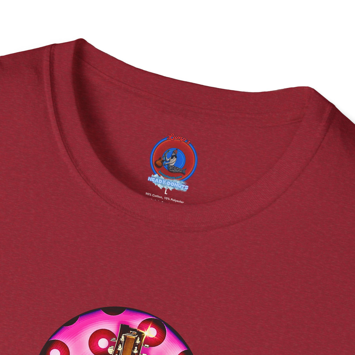 Classic Donut Tee - Unisex Soft-Style - "Would You Be My Donut?" - paradoxical bubblegum pink/red donut - variant 2