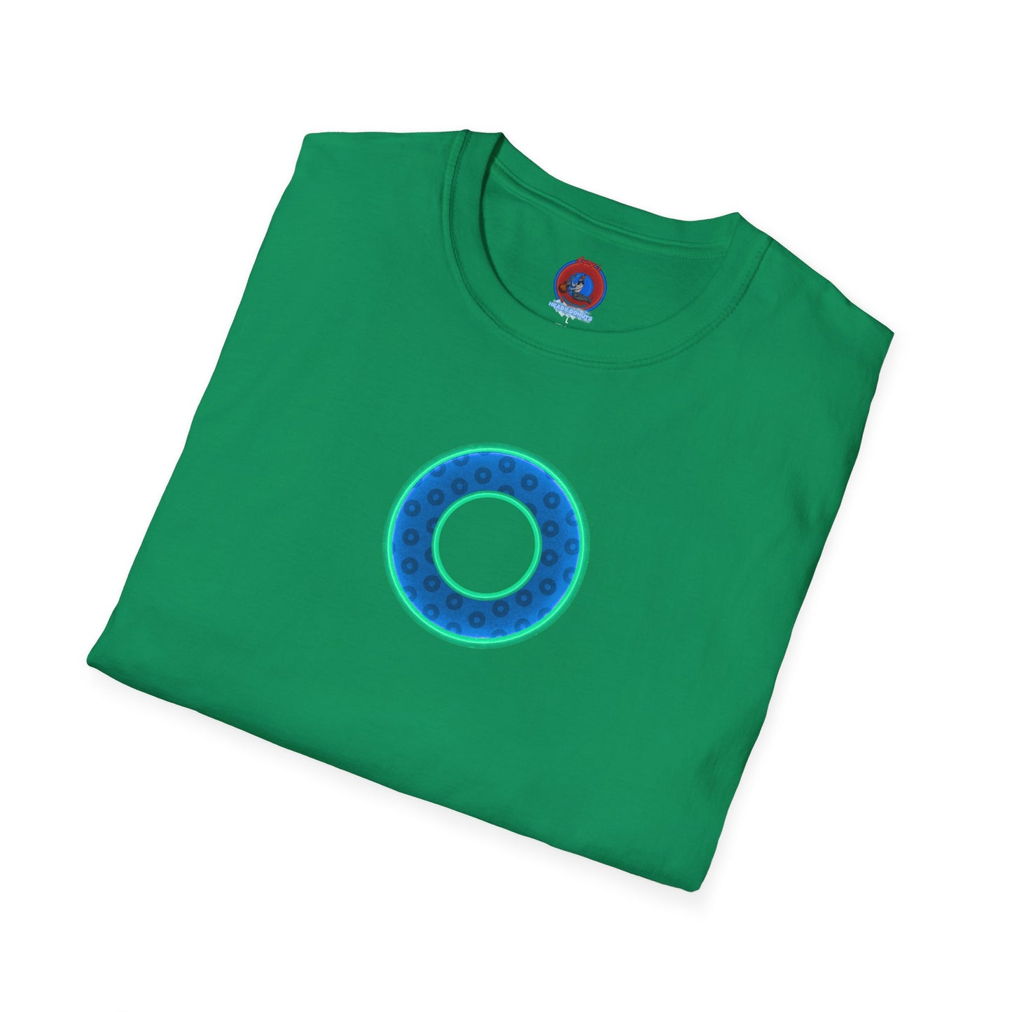 Plain Donuts/Unisex Soft-Style - "Plain Wide Mouthed Paradoxical Donuts" - royal blue/mint green donuts