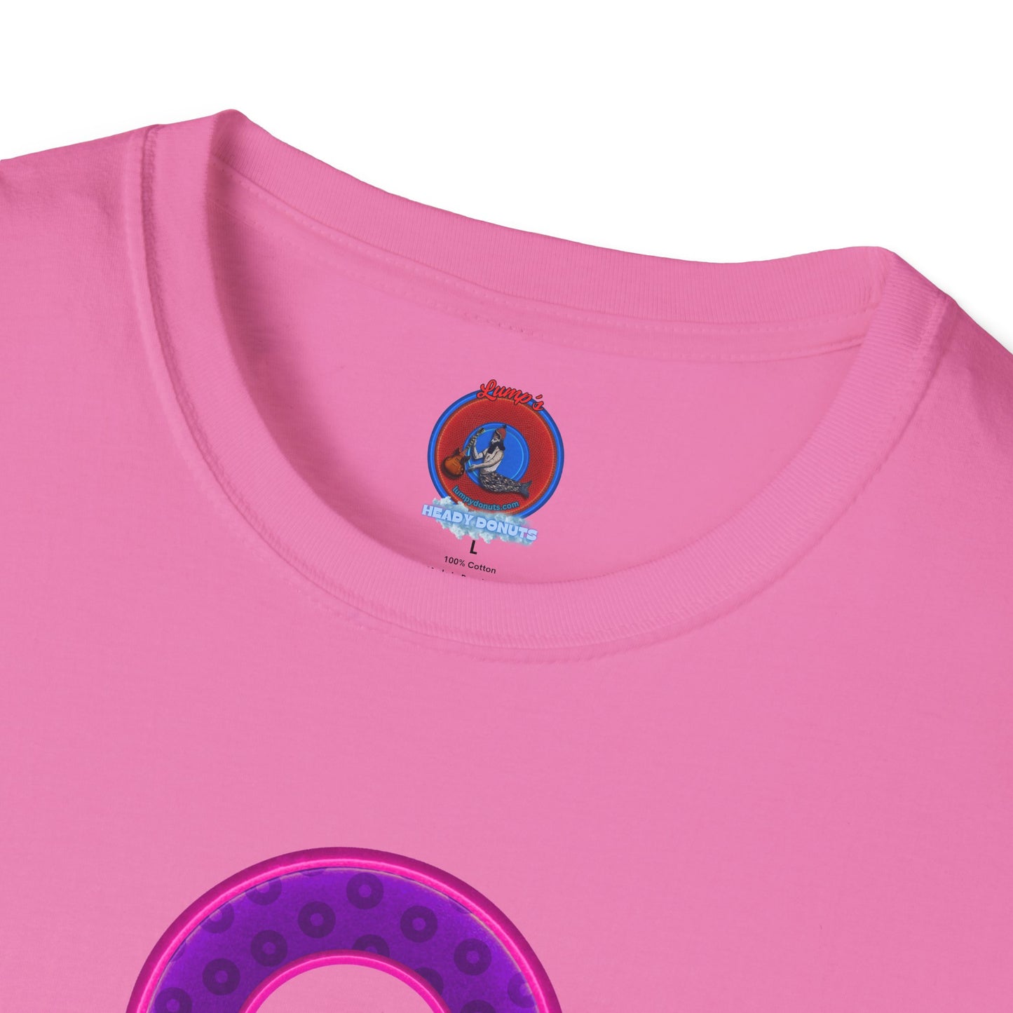 Plain Donuts/Unisex Soft-Style - "Plain Wide Mouthed Paradoxical Donuts" - dark purple/bright magenta donuts