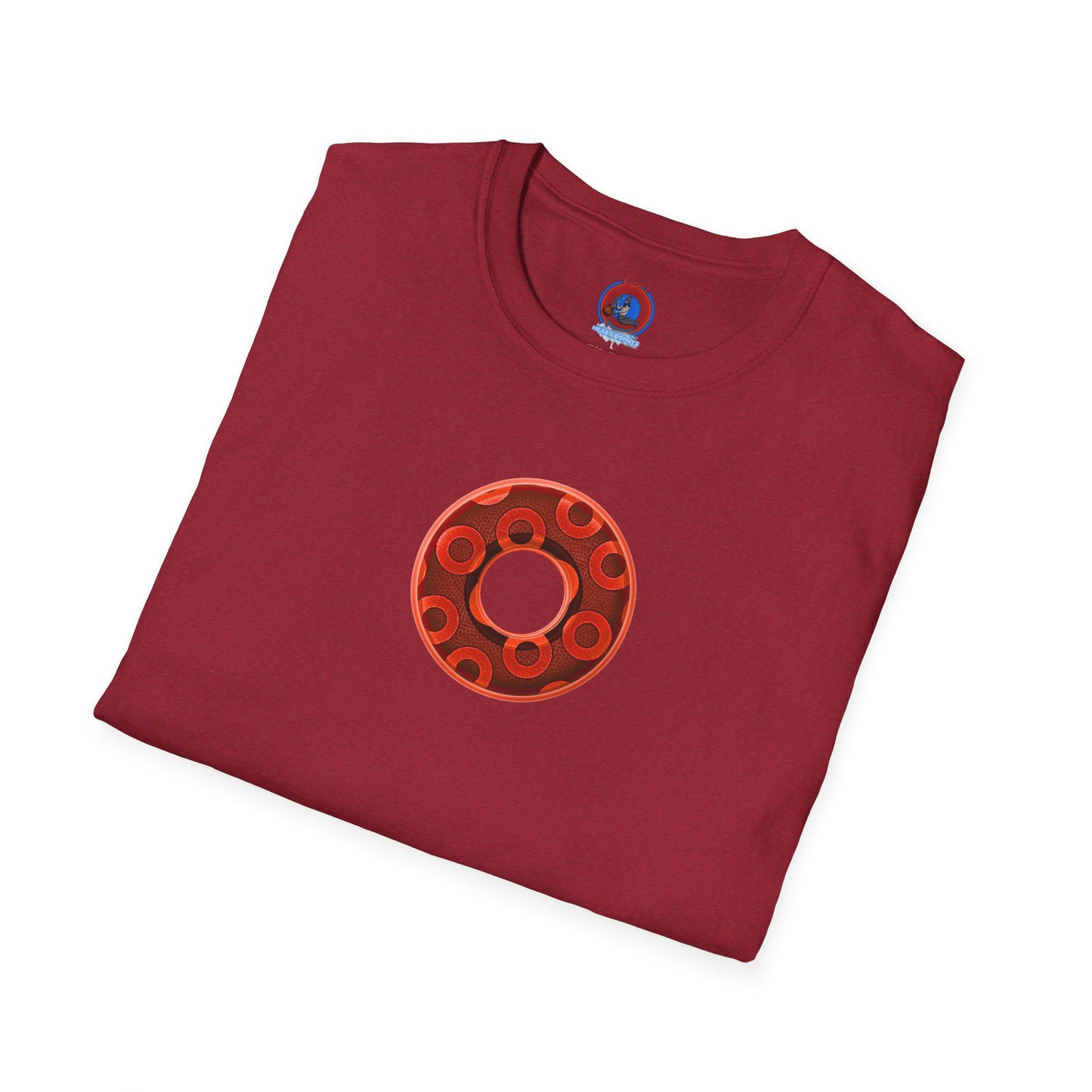 Plain Donuts/Unisex Soft-Style - "Plain Rustic Paradoxical Donuts" - red/dark red donuts
