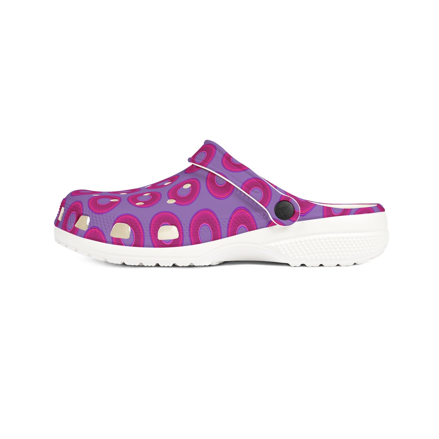 Spatchcocks - donut slip-on shoes - vivid magenta donuts w/light purple background [unisex]