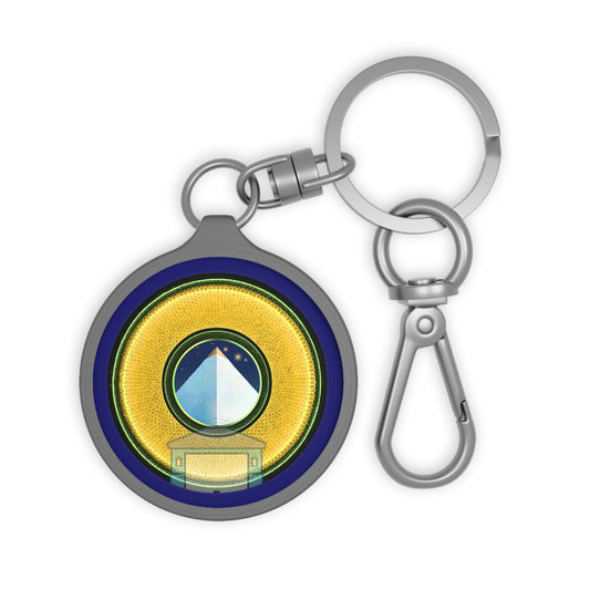 Lumpy Donut Keychain - "Limestone Donuts so Large" - series 1.0 - variant 4 - golden w/garage