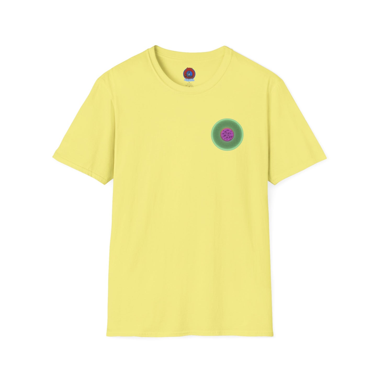 Classic Donut Tee - Unisex Soft-Style - "Swimming By" - variant 1 - series 1.0 - florescent green donut