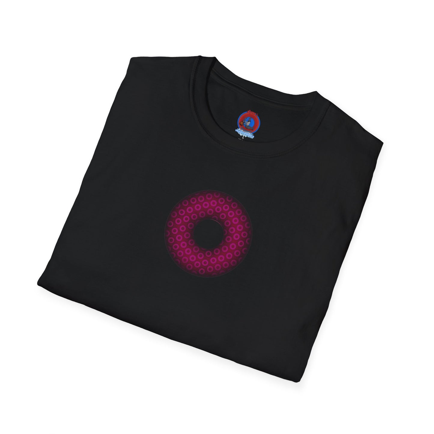 Plain Donuts/Unisex Soft-Style - "Plain Paradoxical Grided Donuts" - dark magenta/burgundy donuts