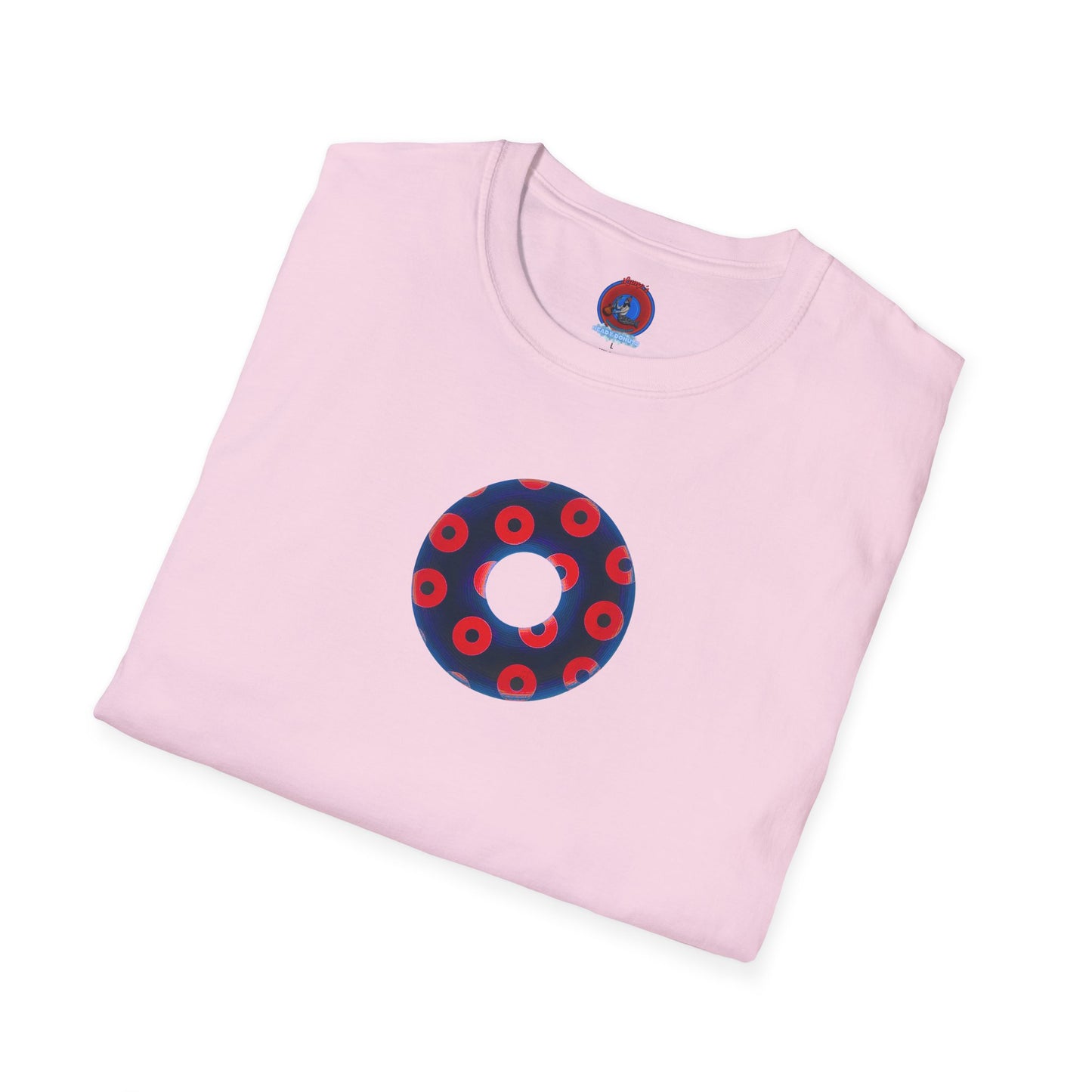 Plain Donuts/Unisex Soft-Style - "Plain Blimpy Paradoxical Donuts" - dark navy/bright red donuts