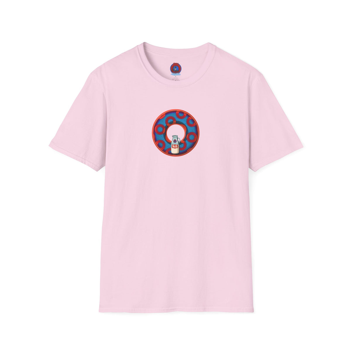 Classic Donut Tee - Unisex Soft-Style - "Wooked Cream - YEMSG Donut " - blue/red rustic paradox donut - variant 1