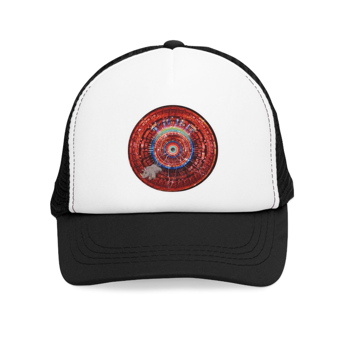 Lumpy Trucker Hat - "Rhinos do run from Thunder!" - variant 1 - red donut