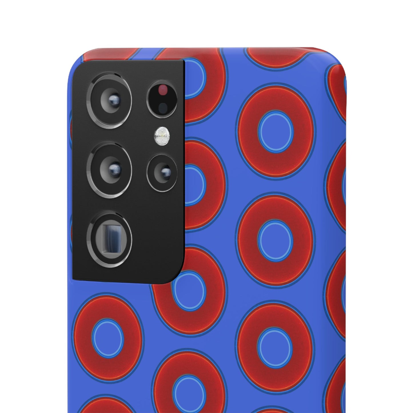 Lumpy Donut Snap Case - red vivid donut print w/royal blue background