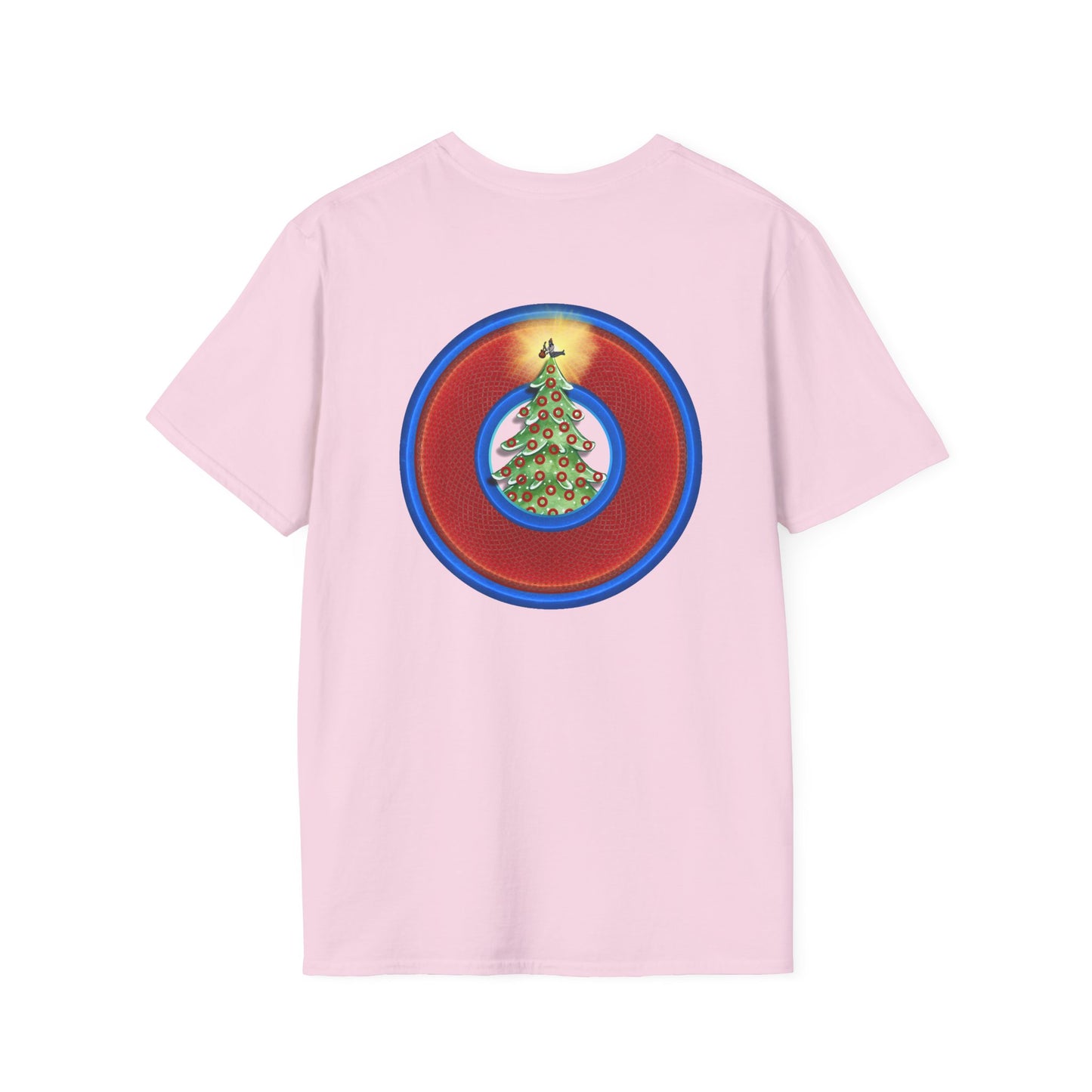 Classic Donut Tee - Unisex Soft-Style - "It's Always Phishmas in Philly" - rustic red/blue donut