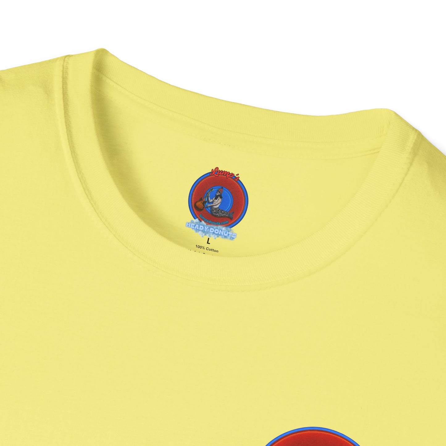 Classic Donut Tee - Unisex Soft-Style - "Little Baby Rutherford's Splendorous Tee" - vivid red donut