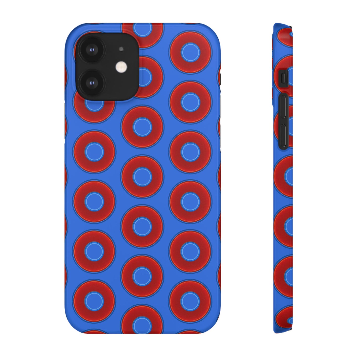 Lumpy Donut Snap Case - red vivid donut print w/medium royal blue background