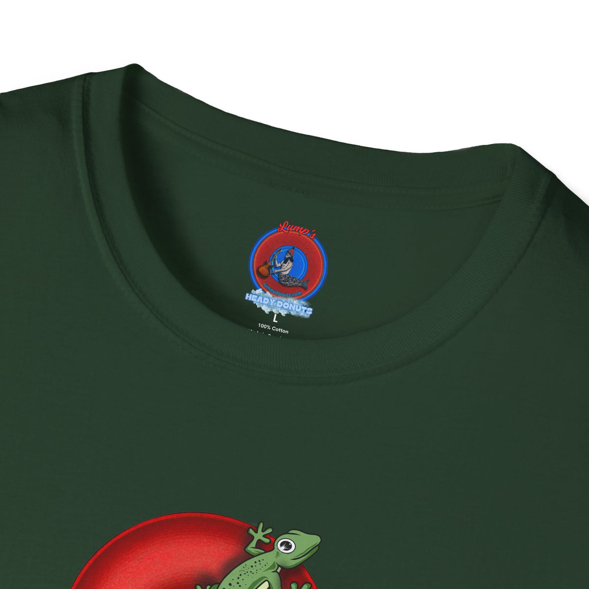 Classic Donut Tee - Unisex Soft-Style - "Practically Extinct Tee Shirt" - plump vivid red donut - variant 1