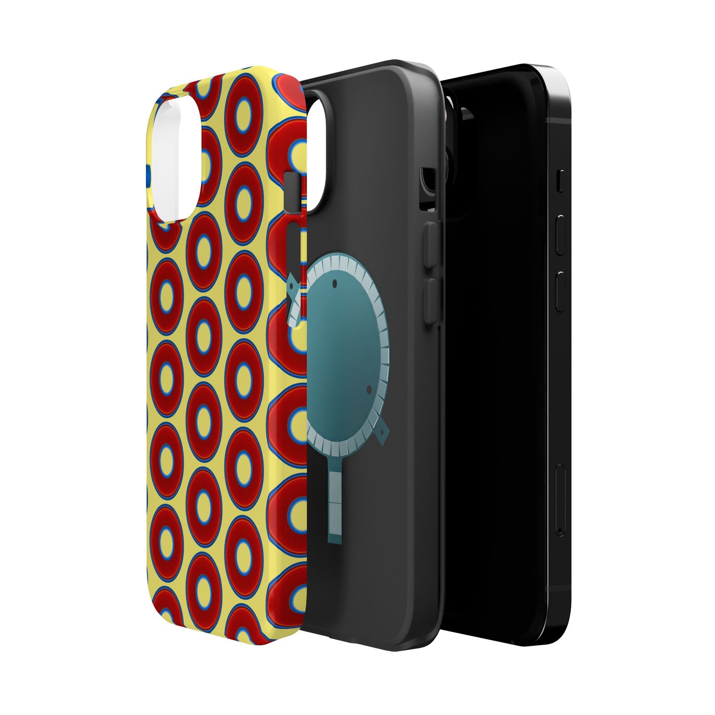 Magnetic Tough Donut Case - red vivid donut print w/yellow background