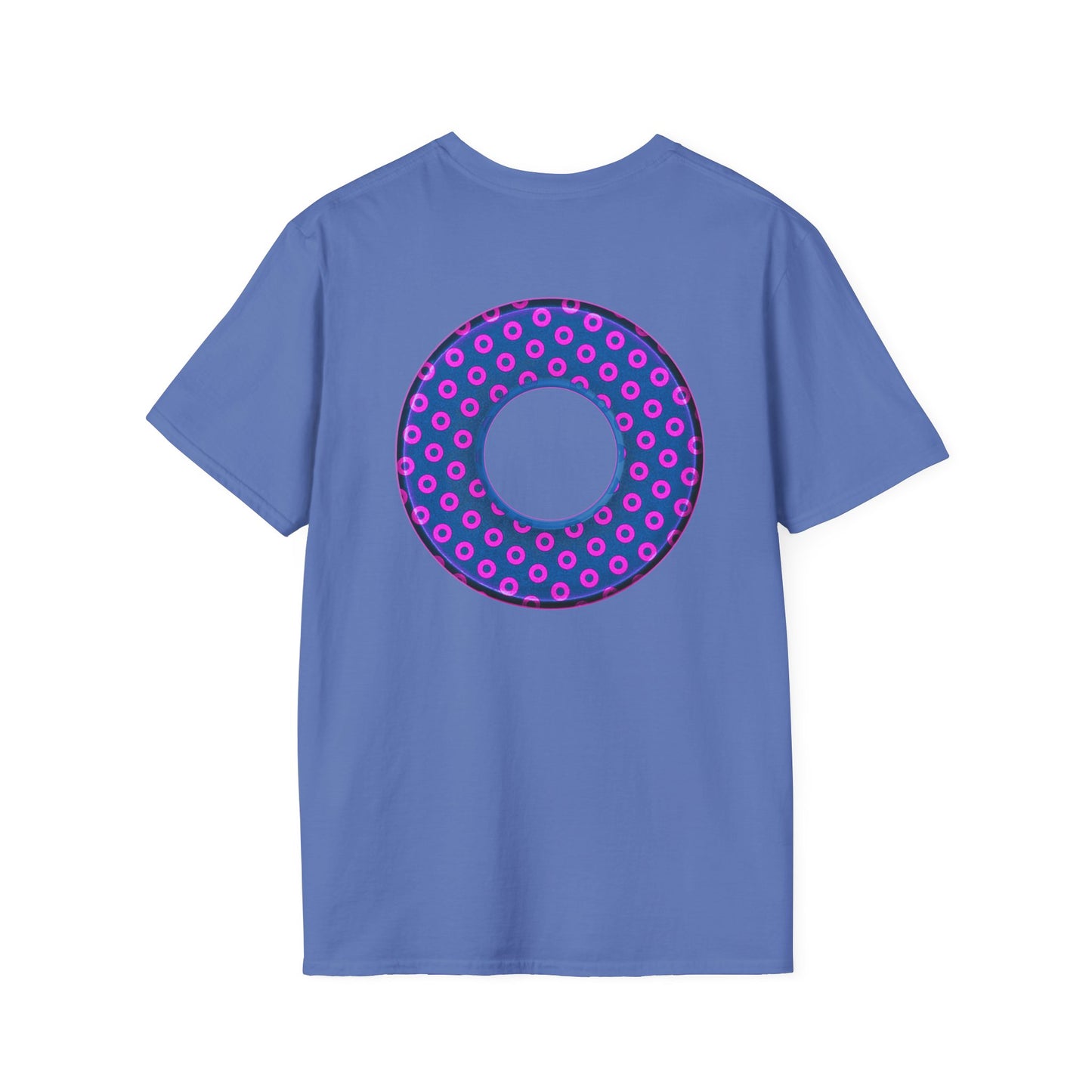 Plain Donuts/Unisex Soft-Style - "Plain Electric Paradoxical Donuts" - pink/dark blue donuts
