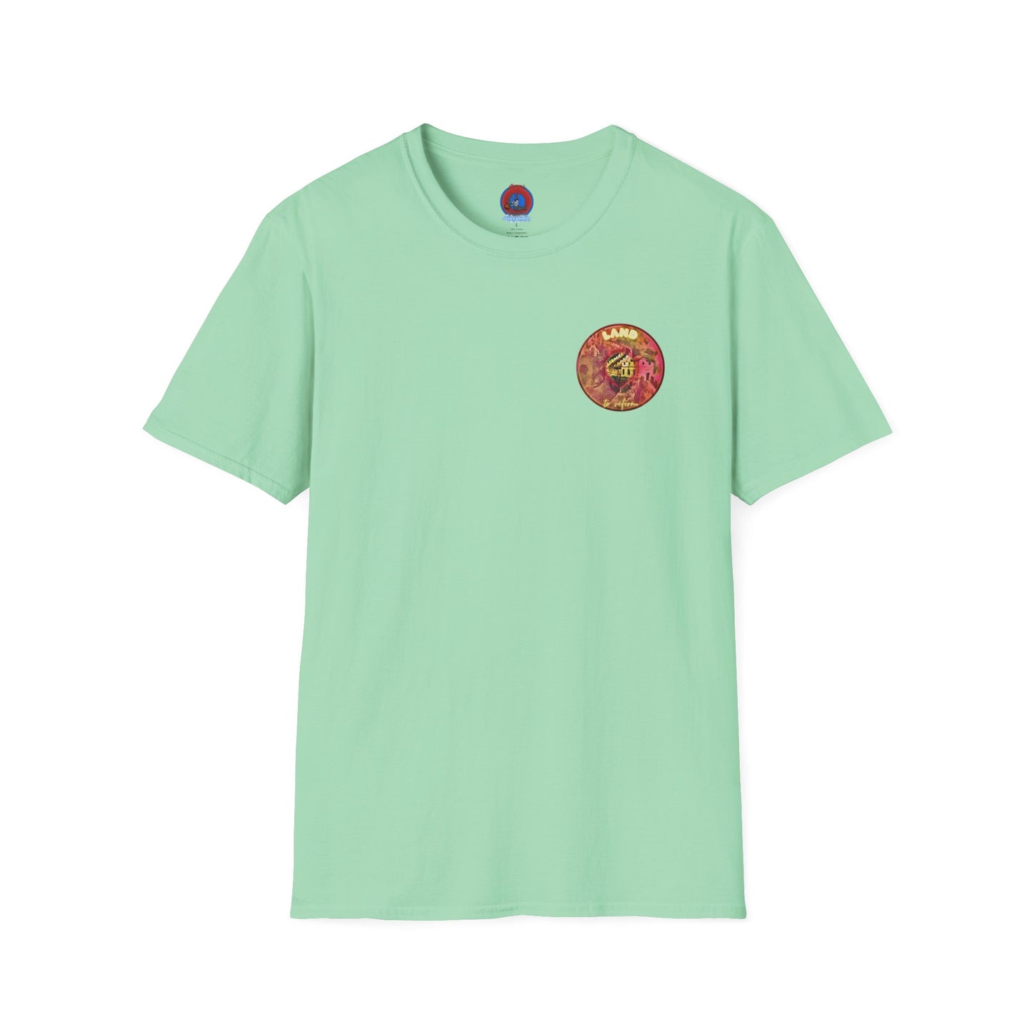 Classic Donut Tee - Unisex Soft-Style - "Donut made with Reforming Dough" - magenta/green donut