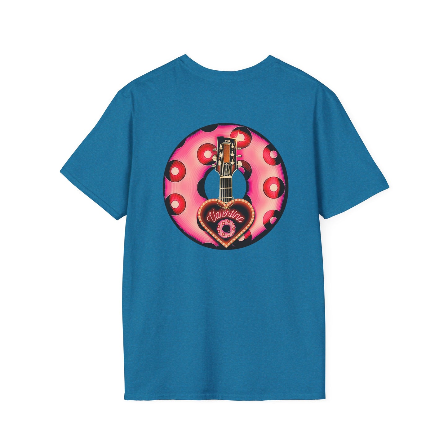 Classic Donut Tee - Unisex Soft-Style - "Would You Be My Donut?" - paradoxical faded magenta/red donut - variant 1