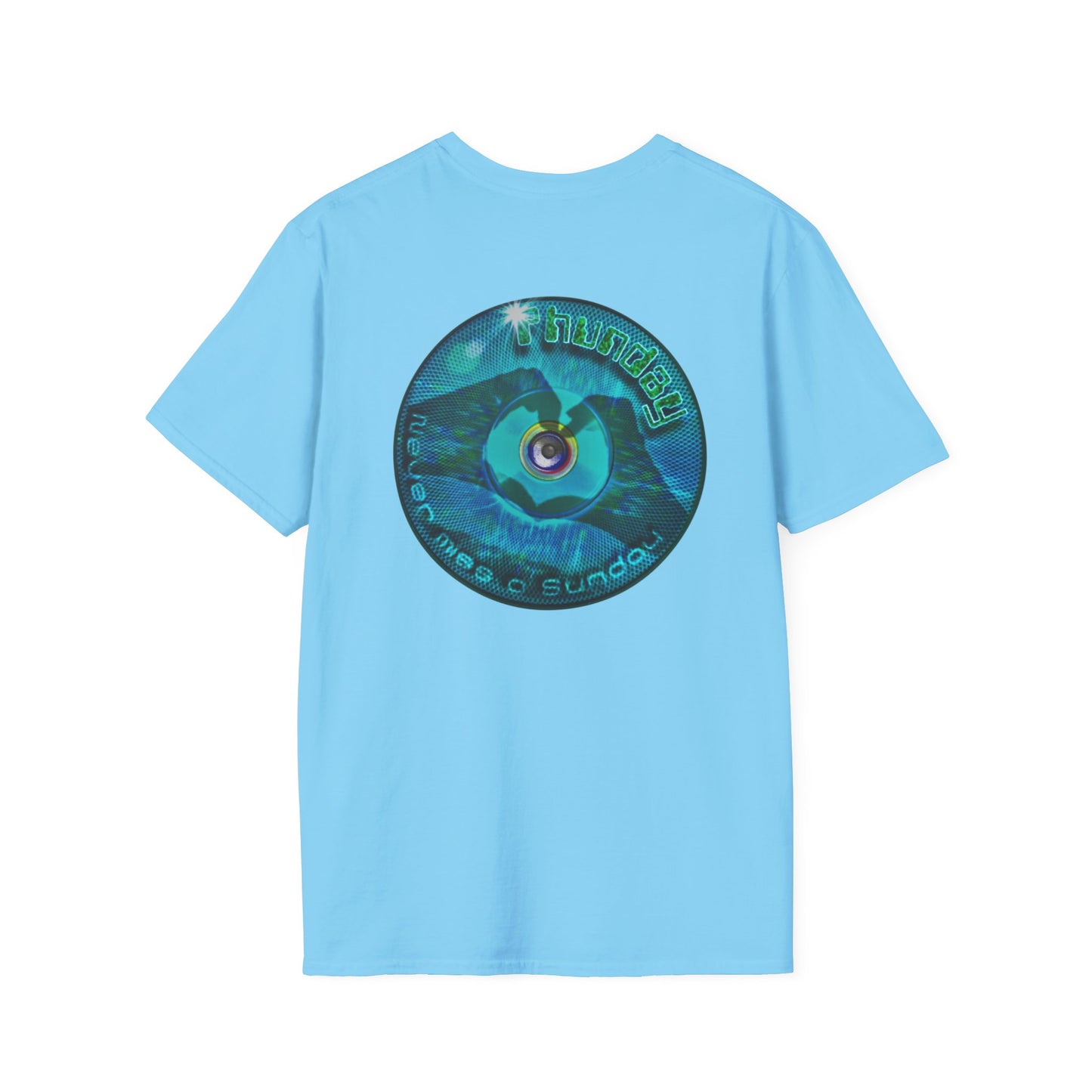 Classic Donut Tee - Unisex Soft-Style - "Sunday Phunday" - series 1.0 - variant 1 - teal donut