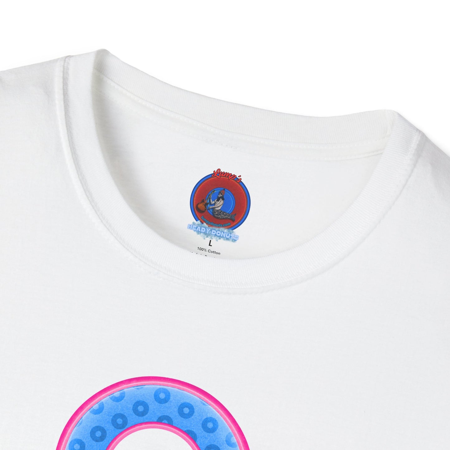 Plain Donuts/Unisex Soft-Style - "Plain Wide Mouthed Paradoxical Donuts" - light blue/pink donuts