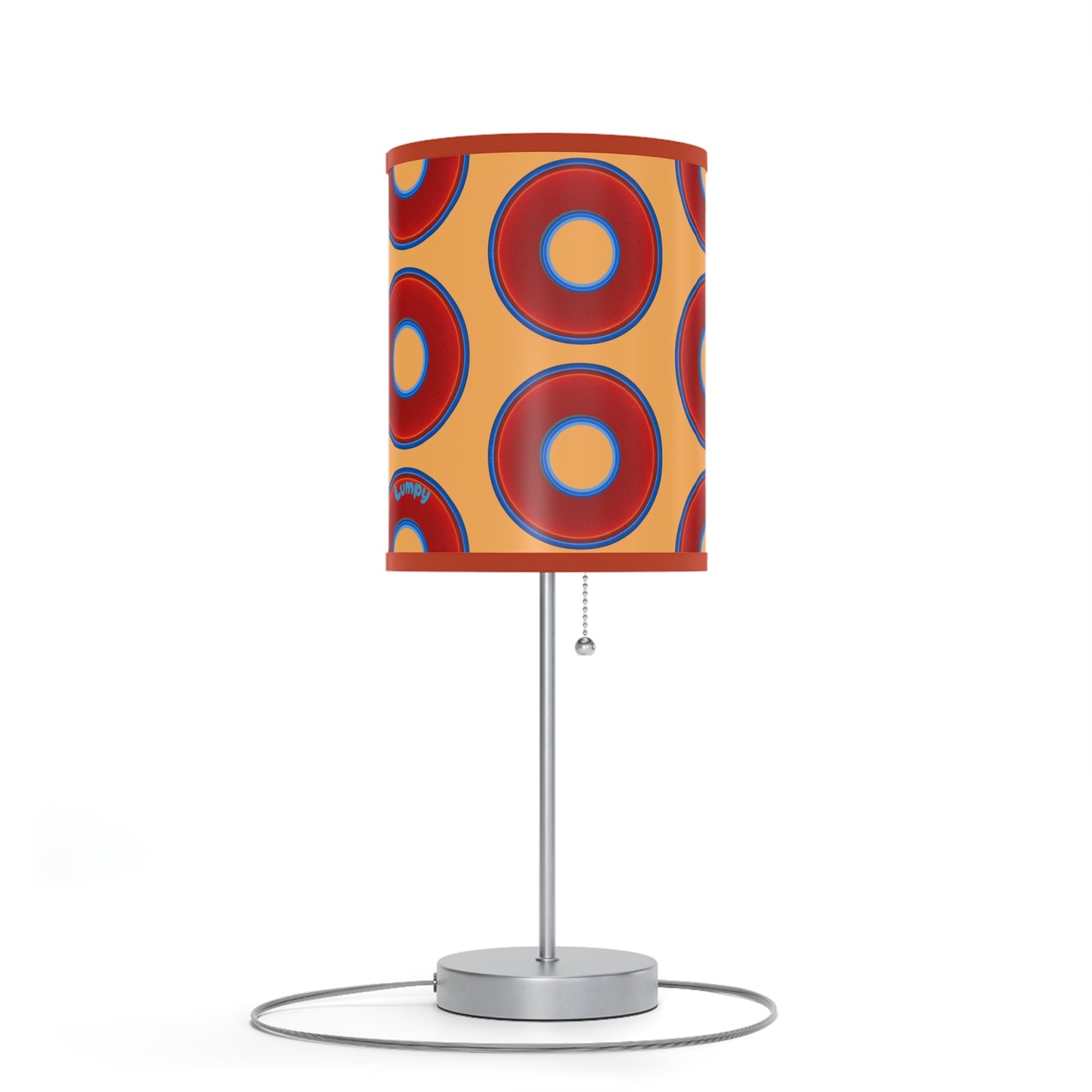 Lumpy Accent Lamps - red vivid donuts w/creamsicle orange background