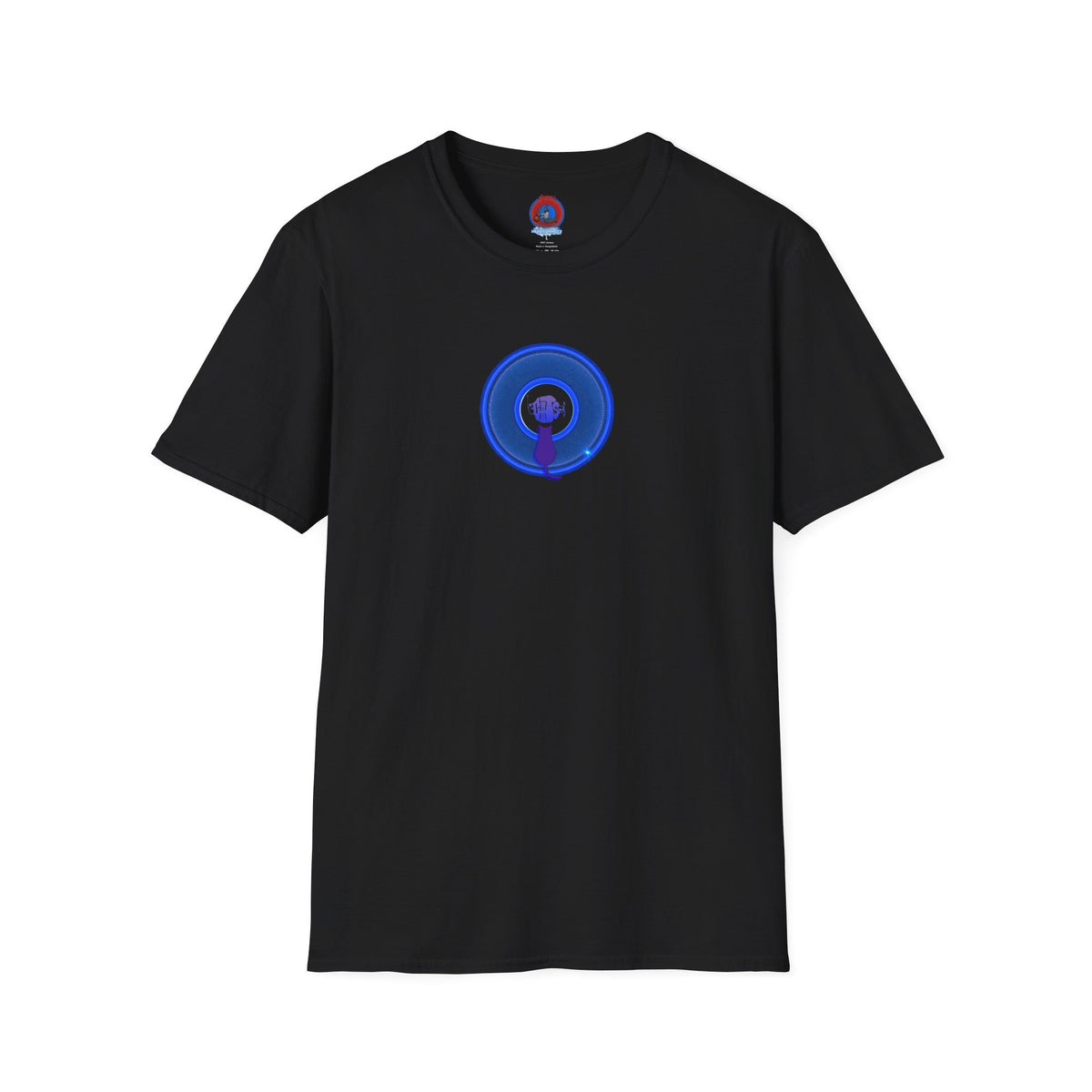 Classic Donut Tee - Unisex Soft-Style - "Cats: The Donut" - rustic blue/blue donut - variant 1