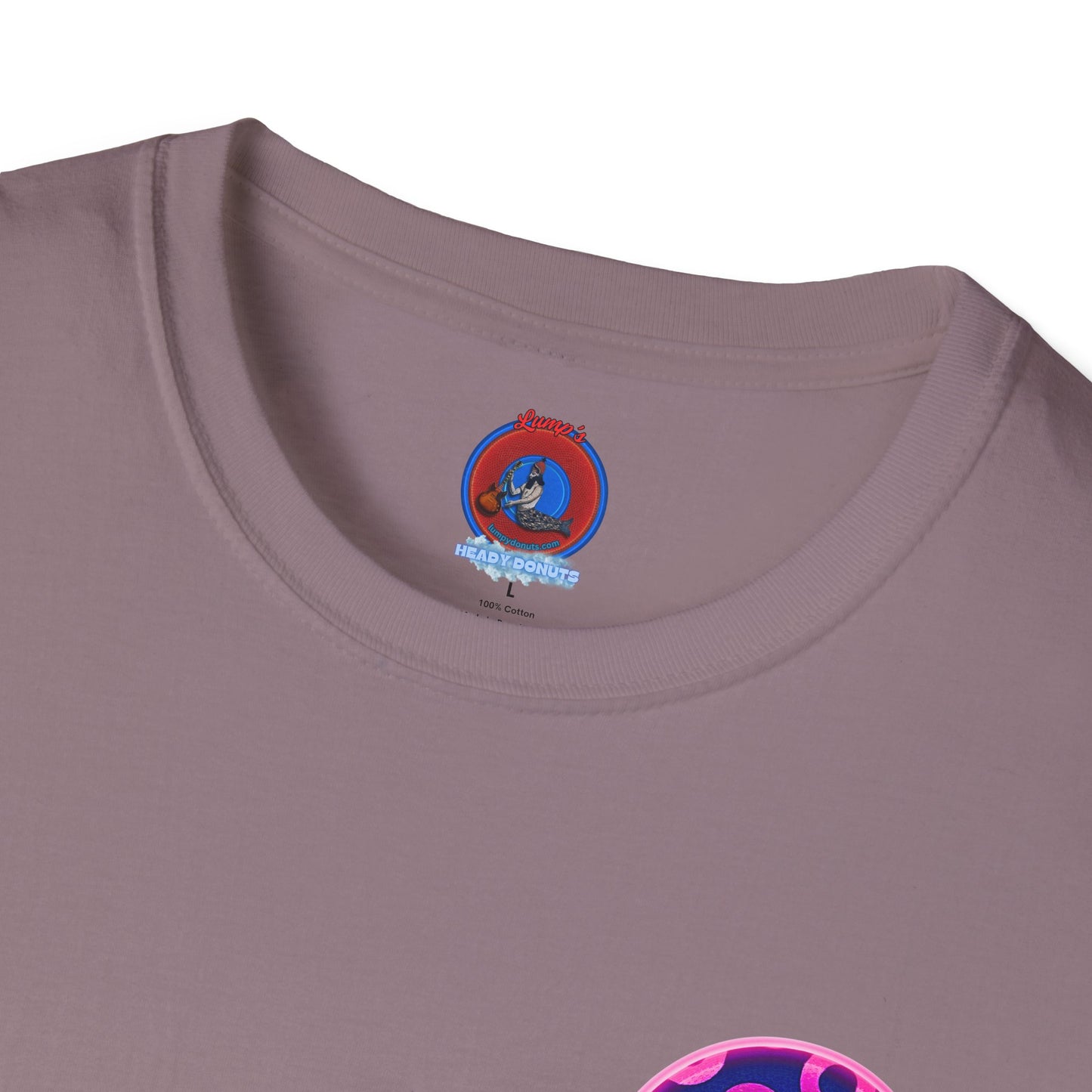 Classic Donut Tee - Unisex Soft-Style - "Wooked Cream - YEMSG Donut " -blue/pink rustic paradox donut - variant 5