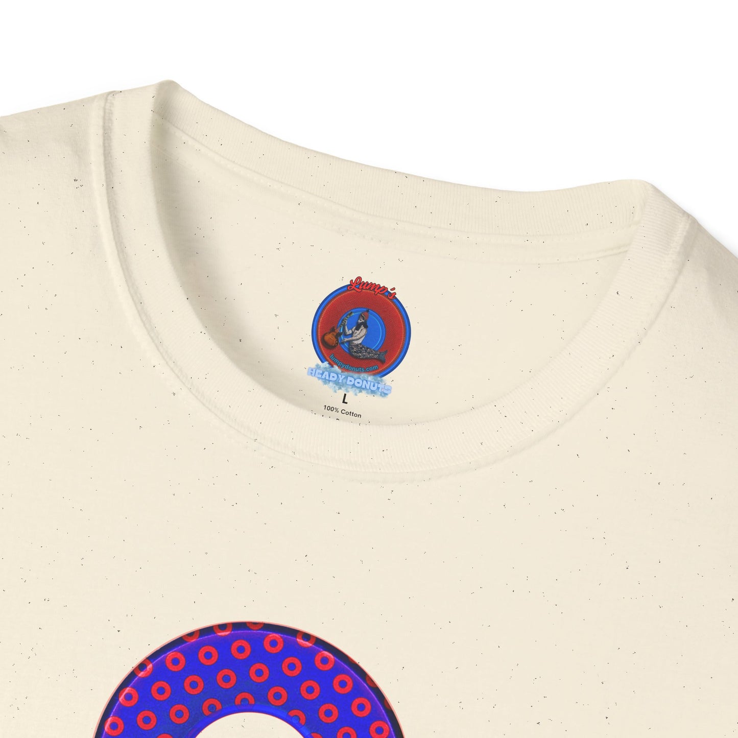 Plain Donuts/Unisex Soft-Style - "Plain Electric Paradoxical Donuts" - dark royal blue/red donuts