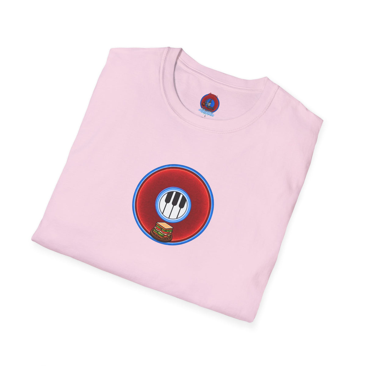 Classic Donut Tee - Unisex Soft-Style - "Rage Side Donut" - vivid red donut - variant 2