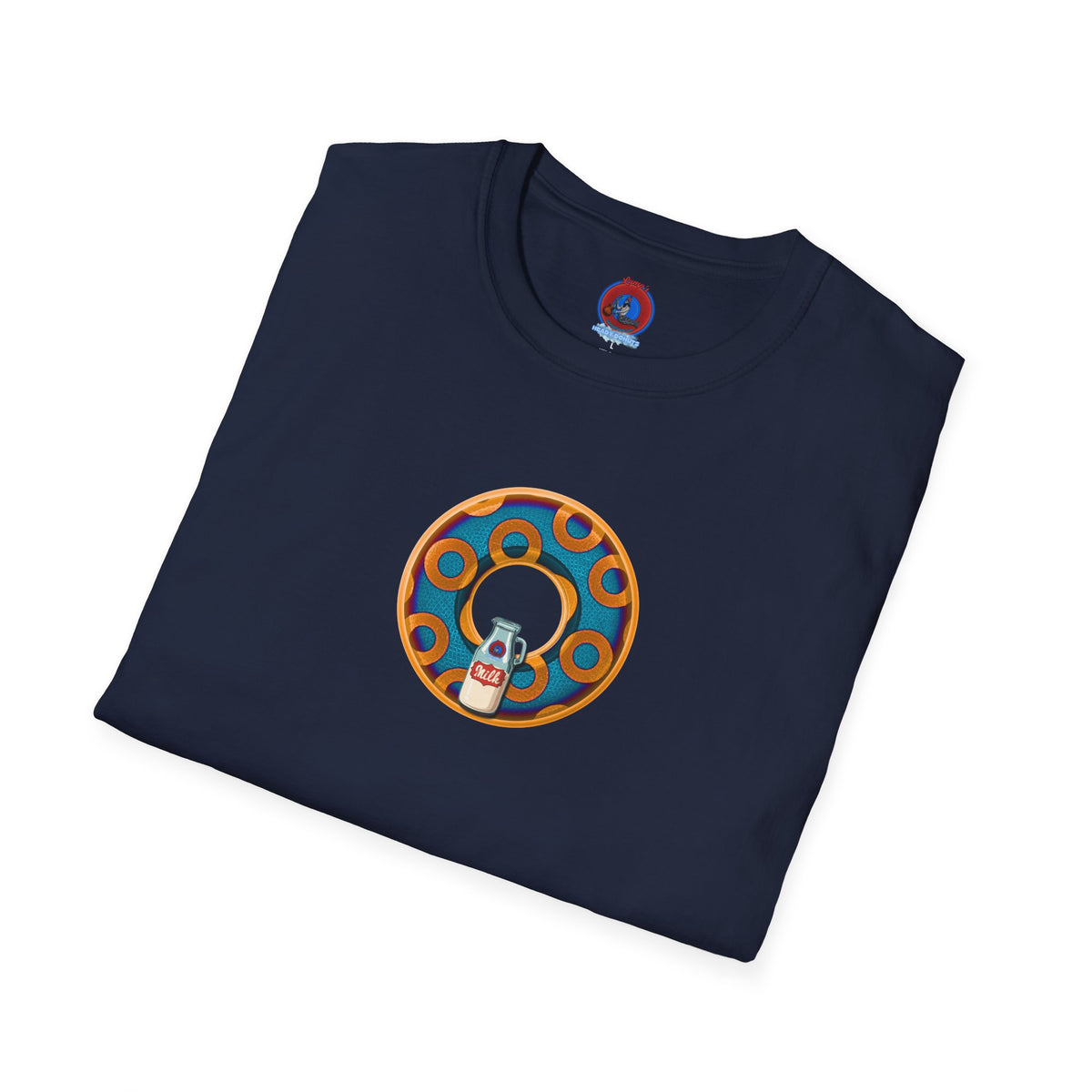 Classic Donut Tee - Unisex Soft-Style - "Wooked Cream - YEMSG Donut " -blue/orange rustic paradox donut - variant 4
