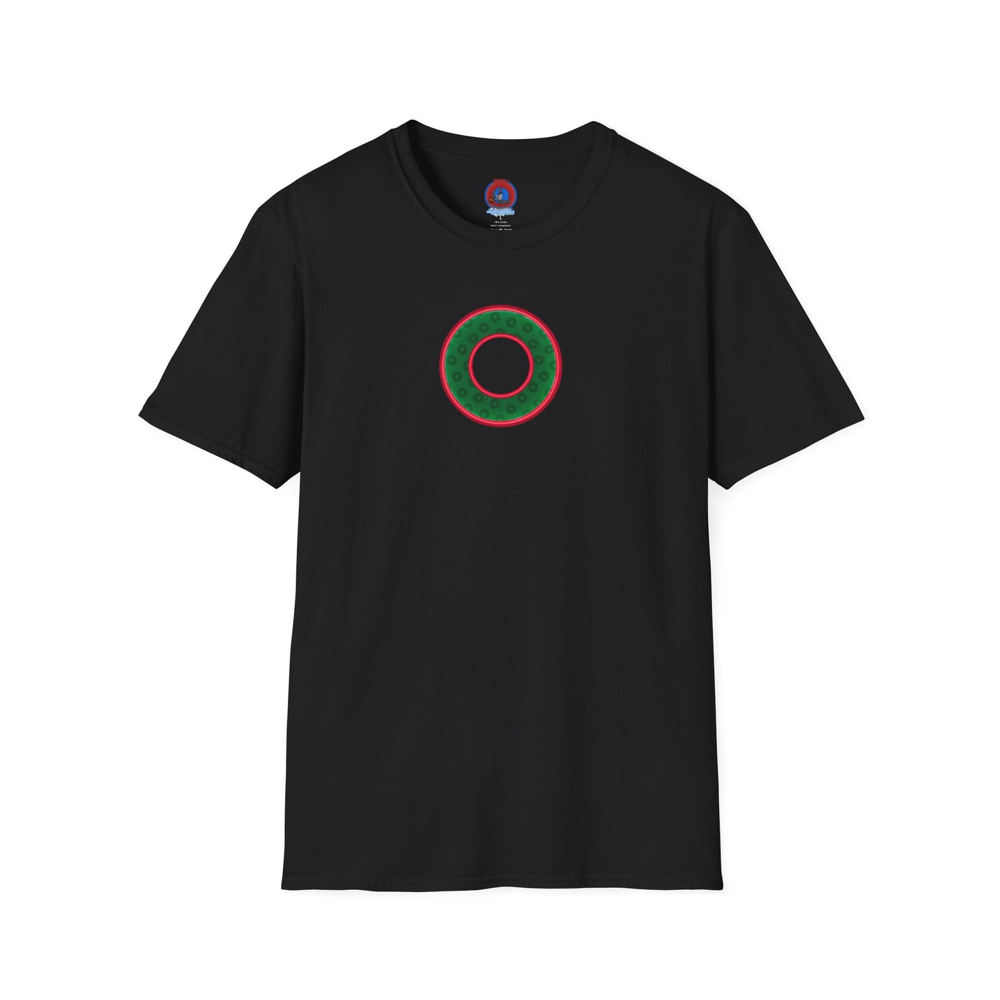 Plain Donuts/Unisex Soft-Style - "Plain Wide Mouthed Paradoxical Donuts" - dark green/red donuts