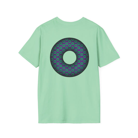 Plain Donuts/Unisex Soft-Style - "Plain Paradoxical Grided Donuts" - green/purple donuts