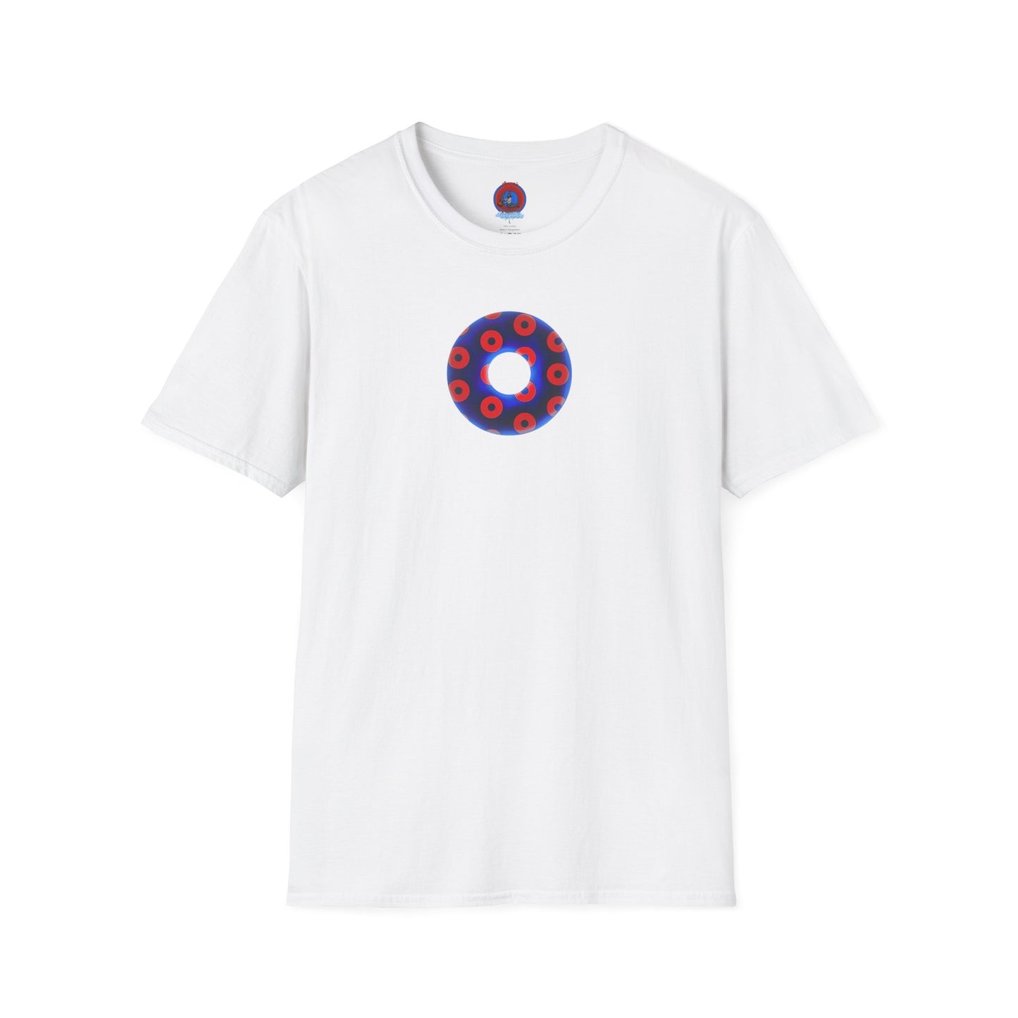 Plain Donuts/Unisex Soft-Style - "Plain Blimpy Paradoxical Donuts" - vivid royal blue/red donuts