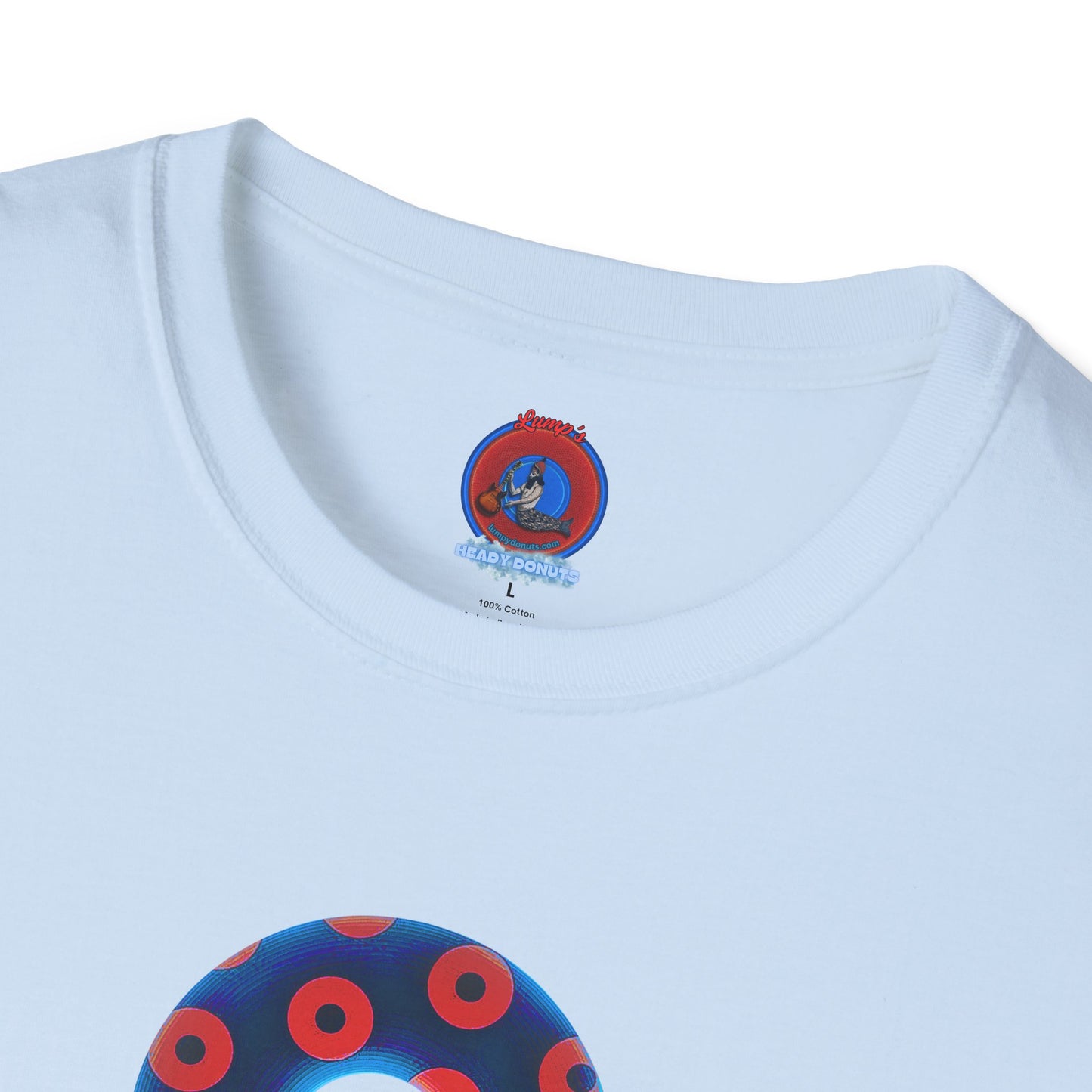 Plain Donuts/Unisex Soft-Style - "Plain Blimpy Paradoxical Donuts" - royal blue/bright red donuts