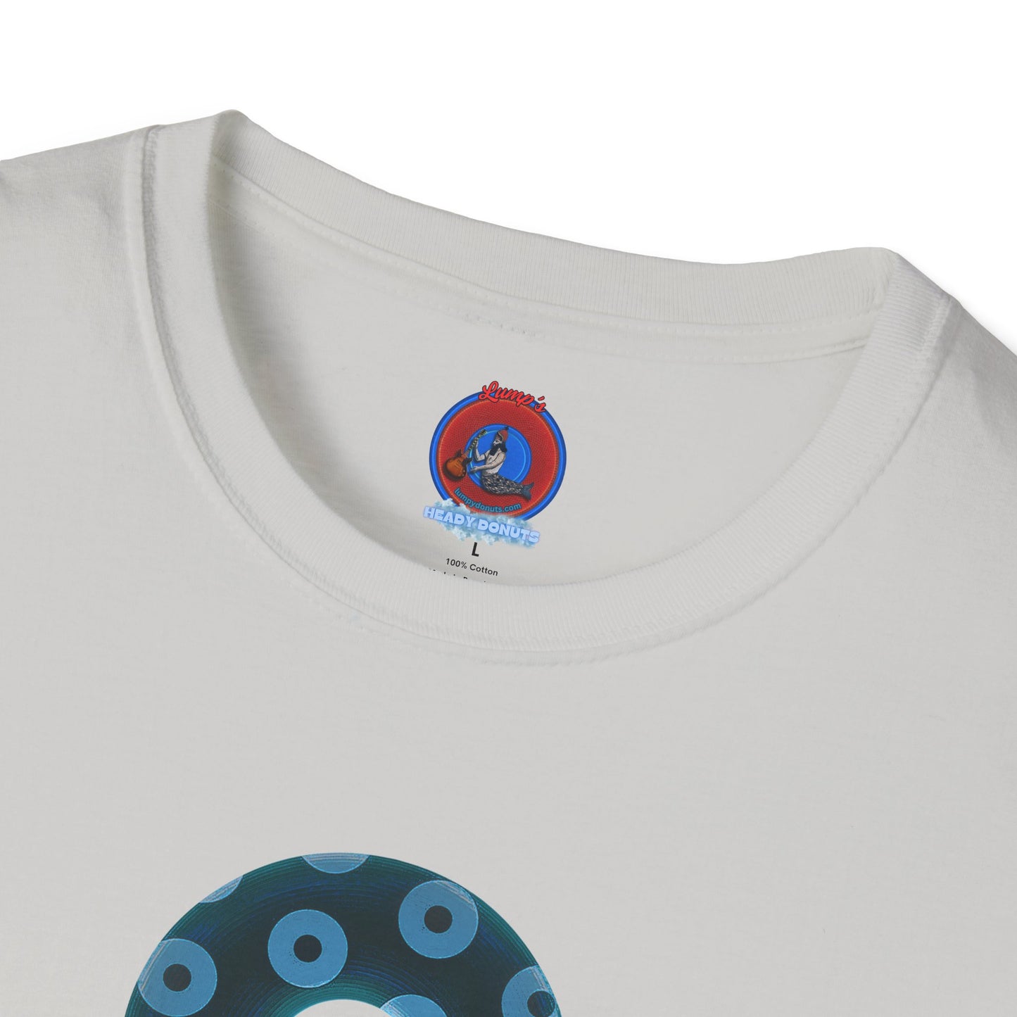 Plain Donuts/Unisex Soft-Style - "Plain Blimpy Paradoxical Donuts" - dark teal/light blue donuts