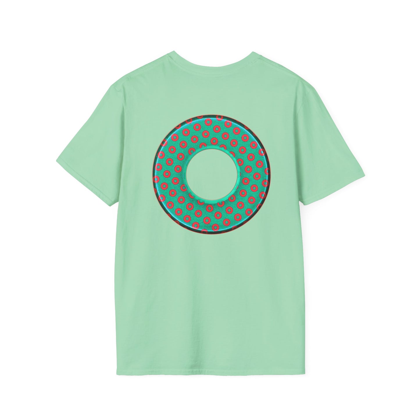 Plain Donuts/Unisex Soft-Style - "Plain Electric Paradoxical Donuts" - light green/red donuts