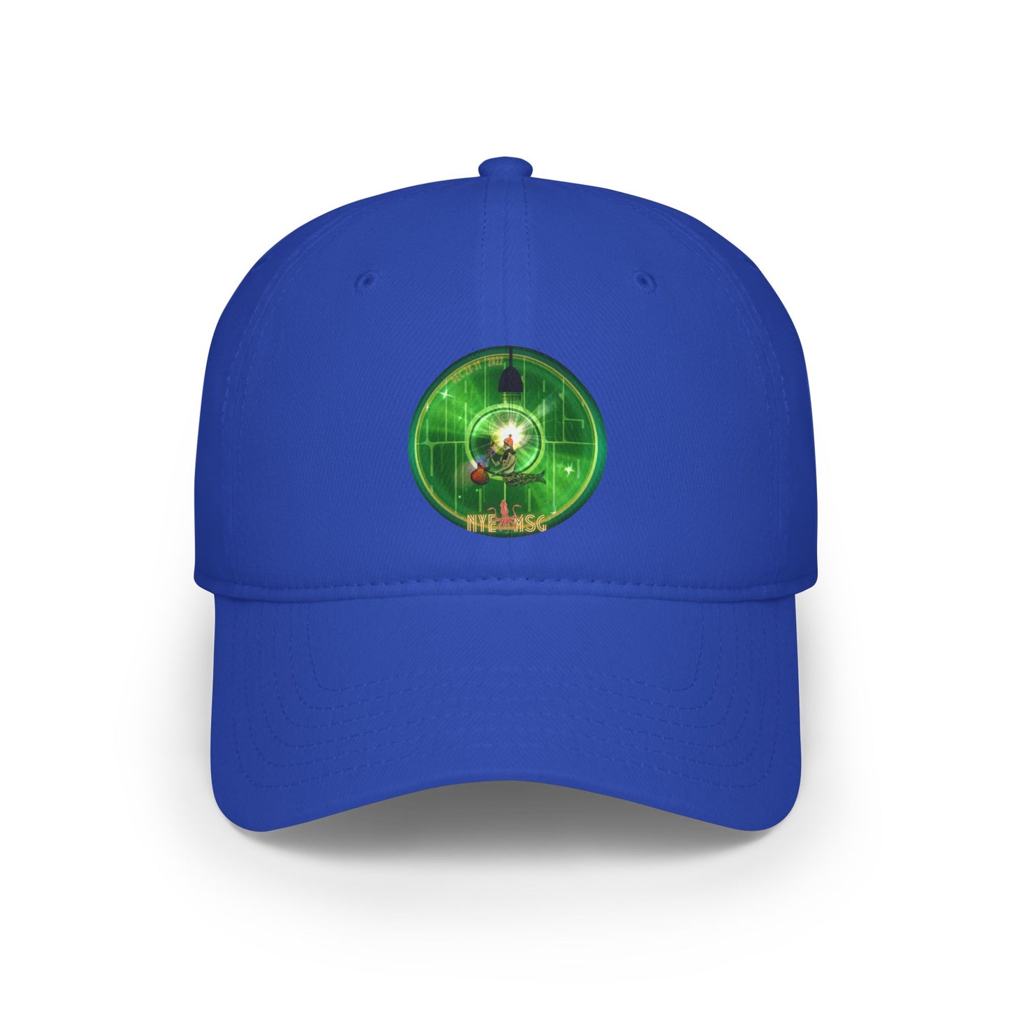 Lumpy Donut Baseball Cap - "There was a party Dec 28-31, 2022 - now tell me where were you" - vivid green word donut w/