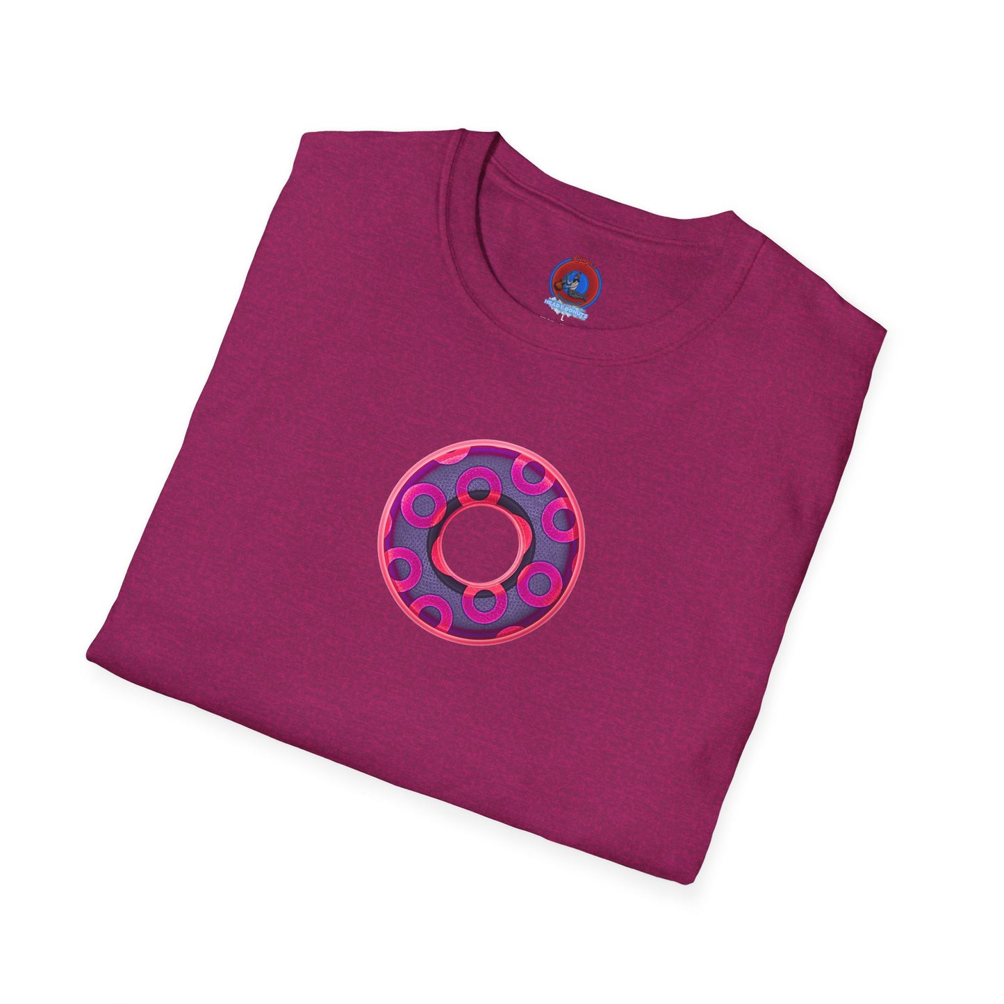 Plain Donuts/Unisex Soft-Style - "Plain Rustic Paradoxical Donuts" - magenta/dark purple donuts