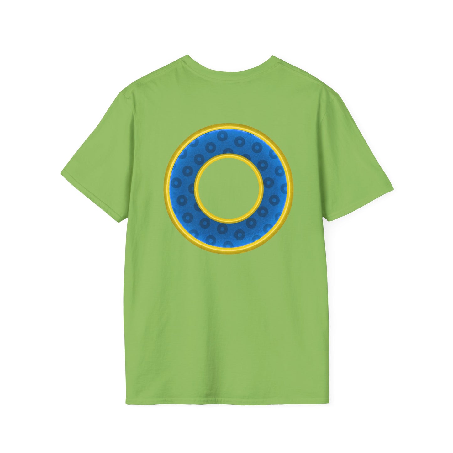 Plain Donuts/Unisex Soft-Style - "Plain Wide Mouthed Paradoxical Donuts" - blue/yellow donuts