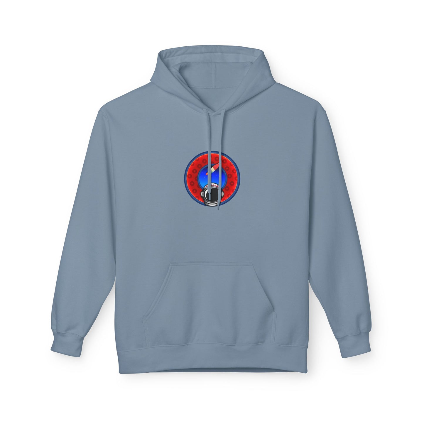 Fleece Harry Hoodies [Midweight Soft-style] - "This is What Donuts Smell Like in Space - YEMSG Donut" - w/widemouthed red/blue donut