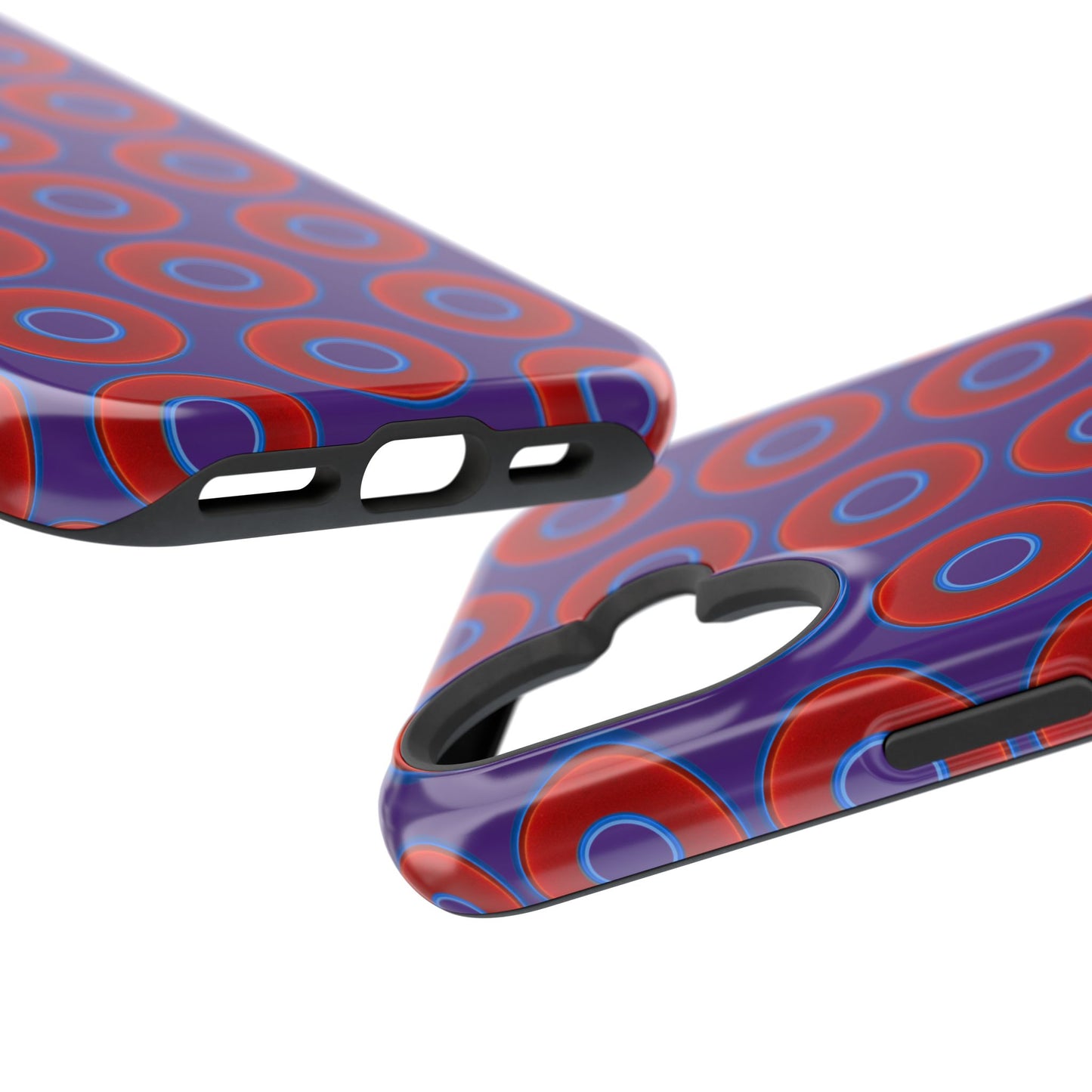Magnetic Tough Donut Case - red vivid donut print w/purple background