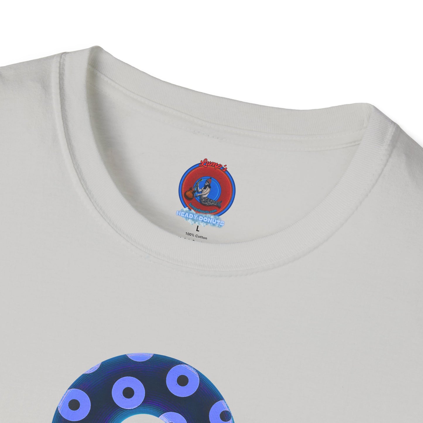 Plain Donuts/Unisex Soft-Style - "Plain Blimpy Paradoxical Donuts" - dark blue/Caroline blue donuts