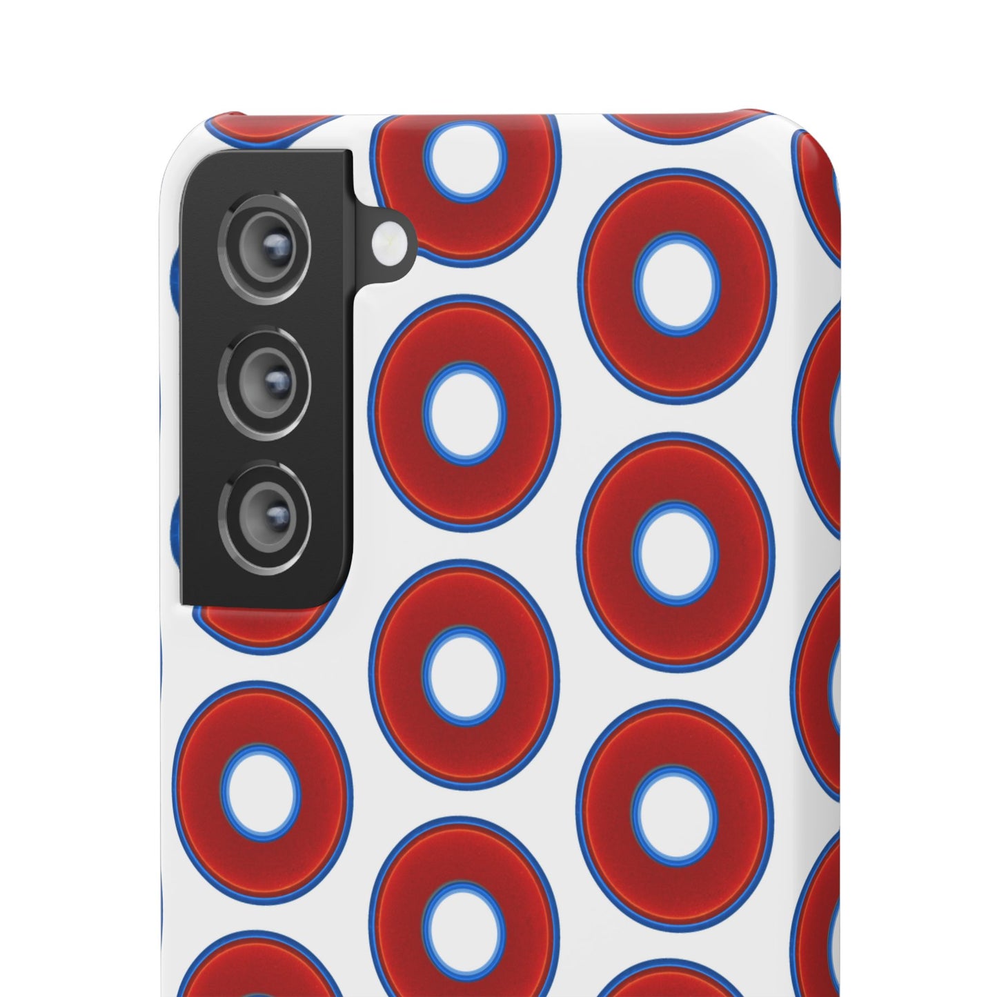 Lumpy Donut Snap Case - red vivid donut print w/white background