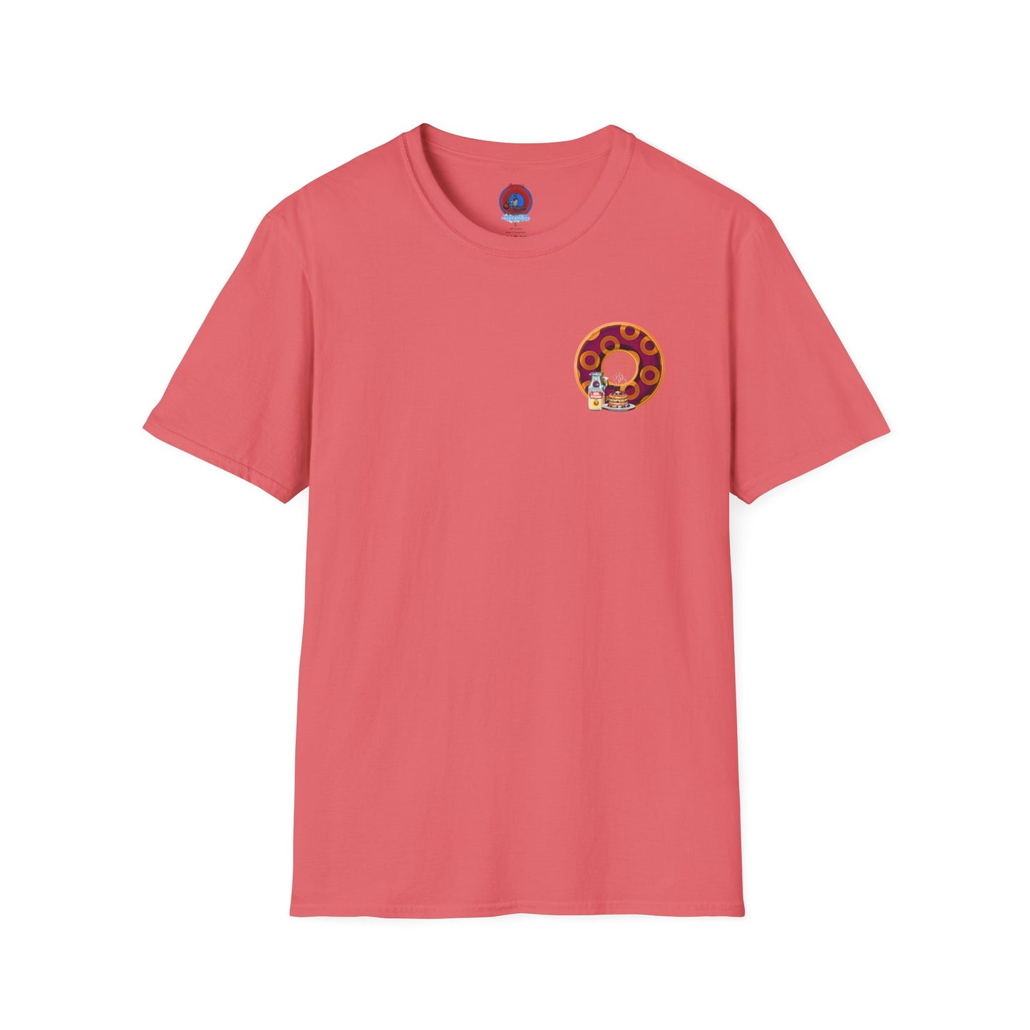 Classic Donut Tee - Unisex Soft-Style - "Princely Wooked Cream - YEMSG Donut " - burgundy/orange rustic paradox donut - variant 2