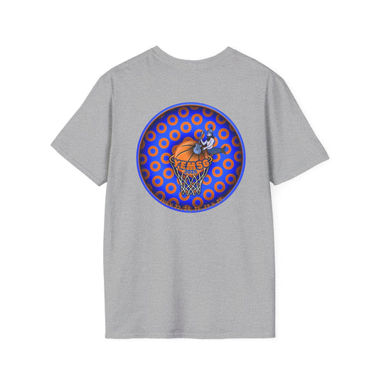 Classic Donut Tee - Unisex Soft-Style - "Diedrich Knickerbocker's Donut" - blue/orange caviar paradox donut - variant 2