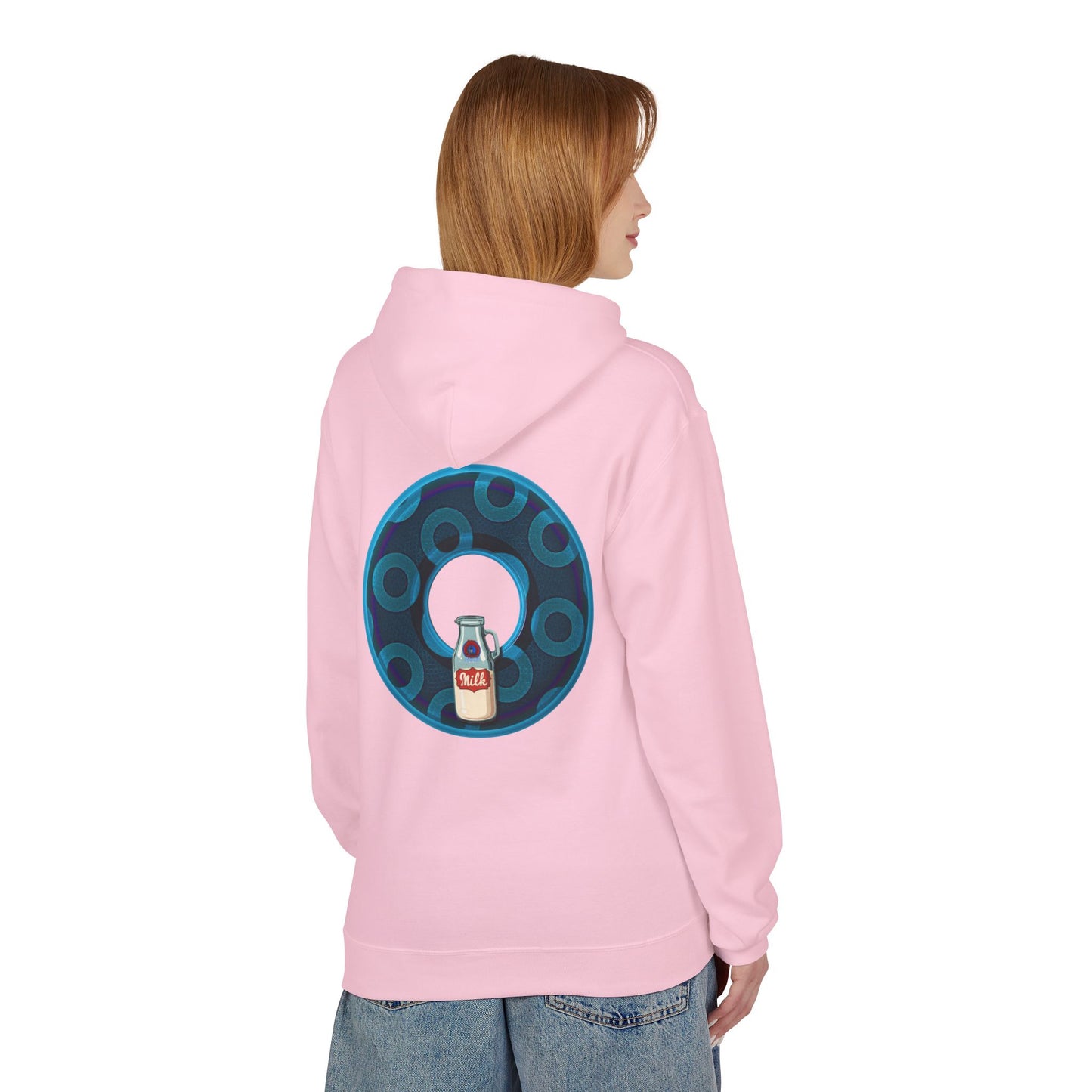 Fleece Harry Hoodies [Midweight Soft-style] - "Wooked Cream Dairy - YEMSG Donut" - blue/blue rustic paradox donut - variant 7
